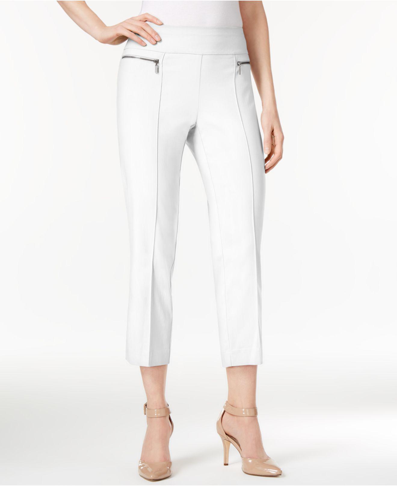 Lyst - Style & Co. Pull-on Cropped Pants in White - Save 61.76470588235294%