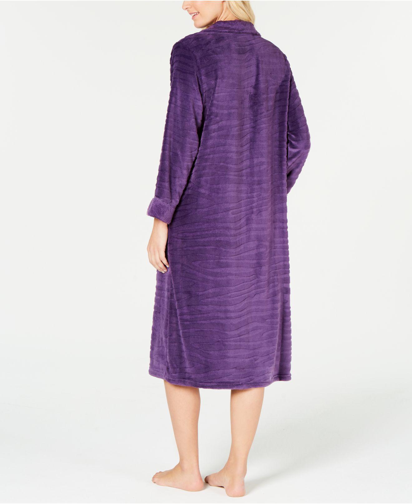 long fleece robe with zipper