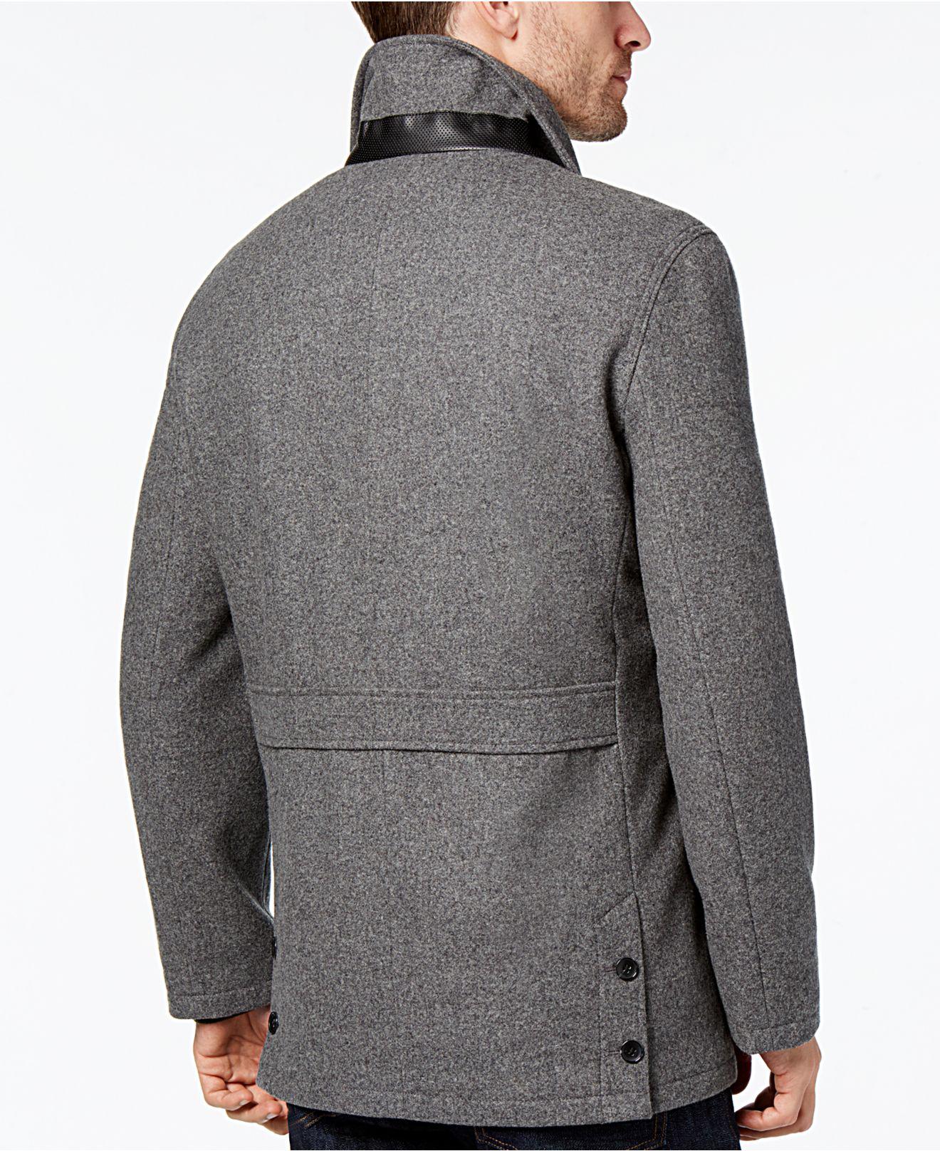 Lyst Daniel Hechter Men S Peacoat In Gray For London Fog Iconic Belted Trench Raincoat Coats Jackets Men Macy S