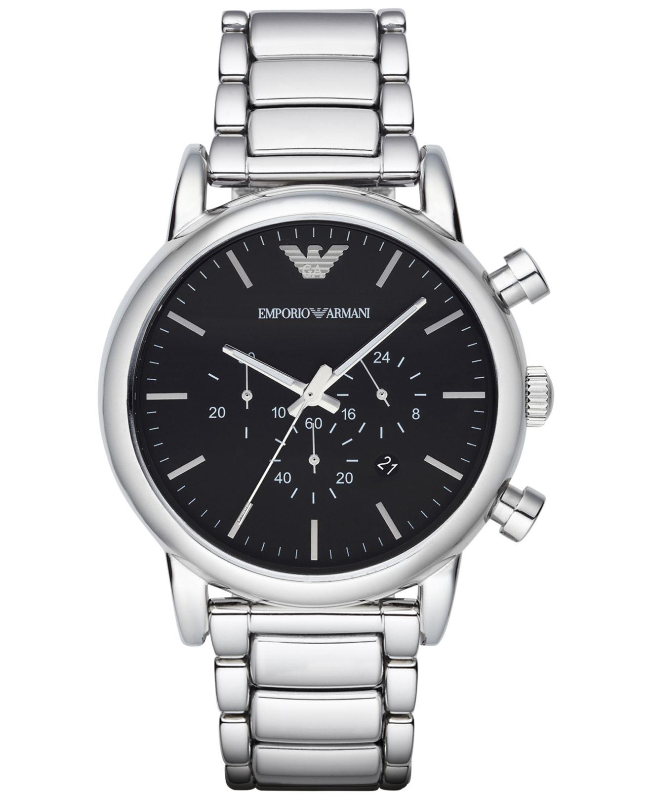 Emporio Armani Men's Chronograph Luigi Stainless Steel Bracelet Watch ...
