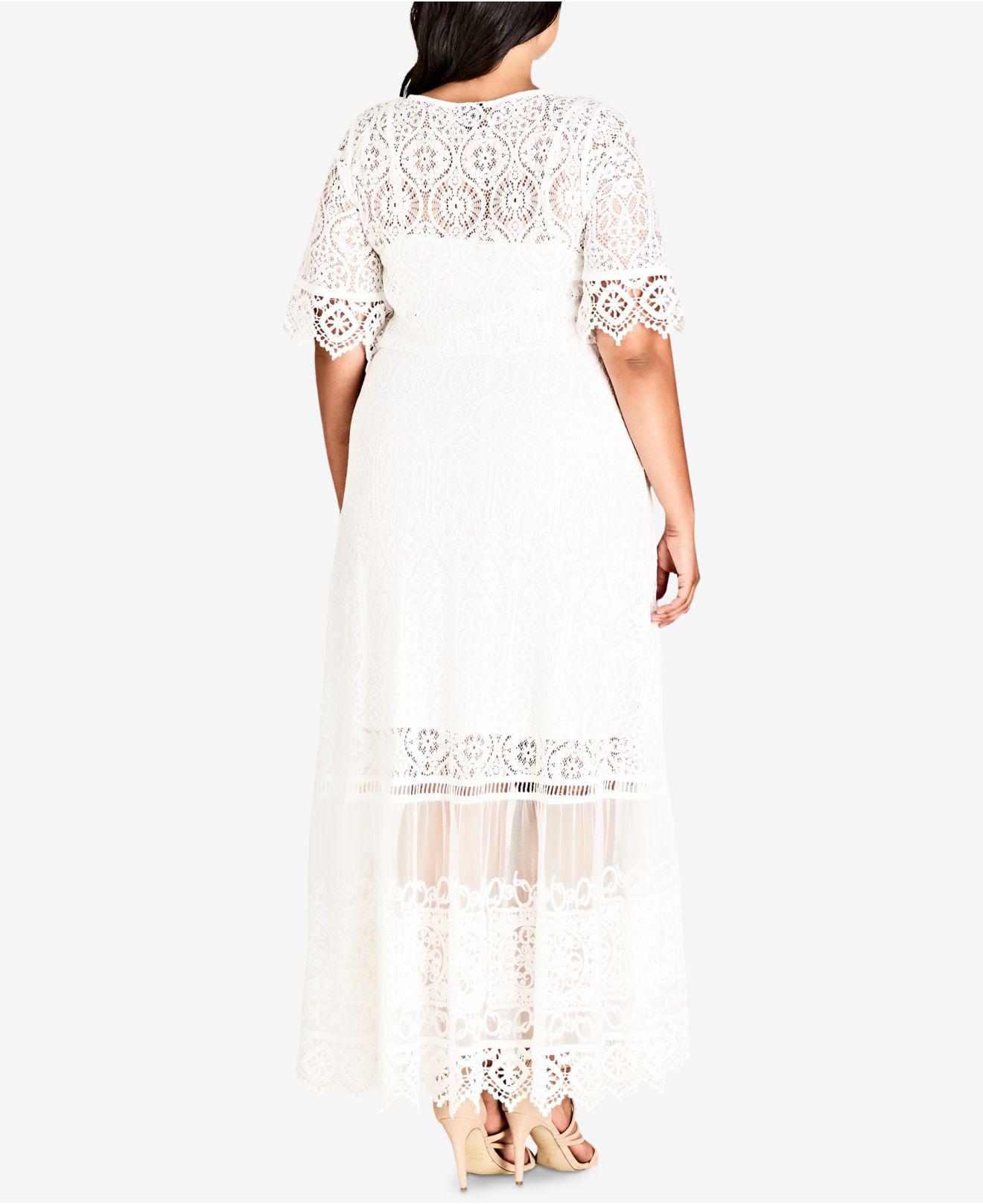 plus size white maxi dress with sleeves