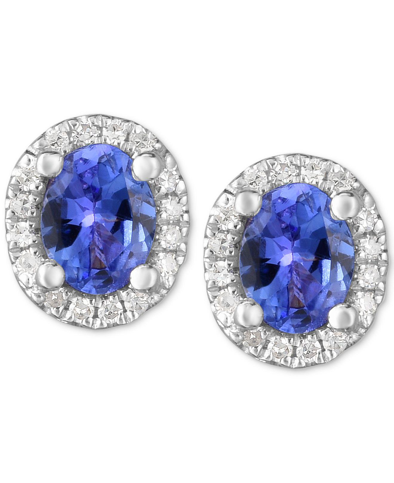 Lyst Macy S Tanzanite 3 4 Ct T W Diamond Accent Stud View Fullscreen