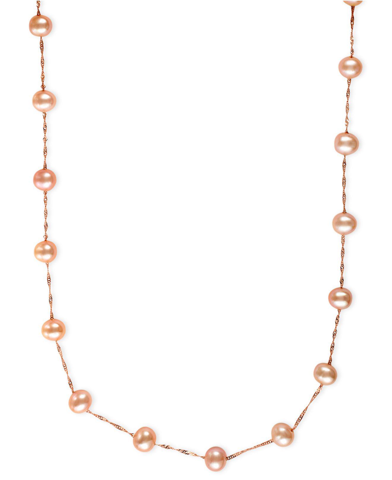 Lyst Effy Collection Effy Cultured Freshwater Pearl Station Necklace In 14k Gold 5 12mm In 3385