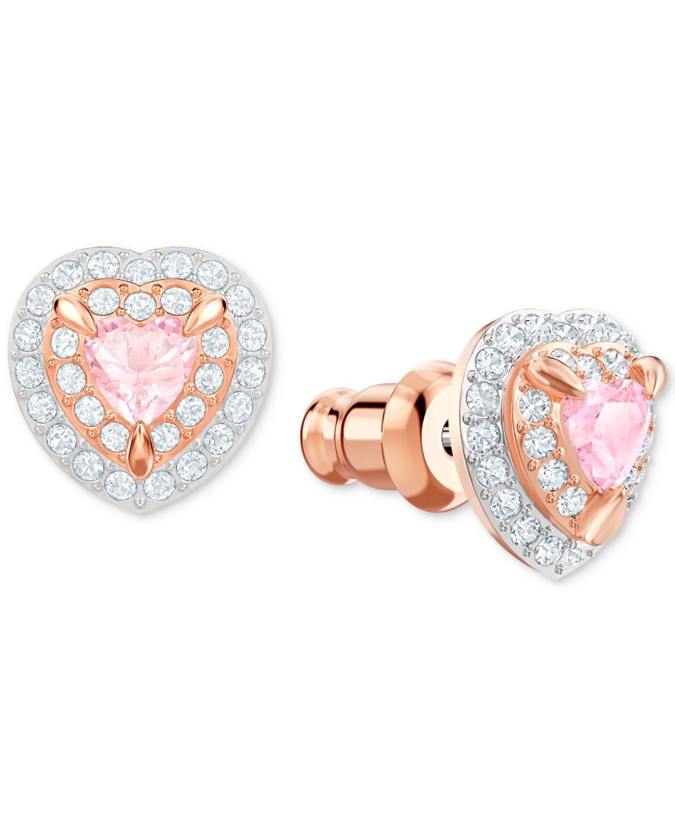 Lyst - Swarovski One Crystal Stud Earrings in Pink