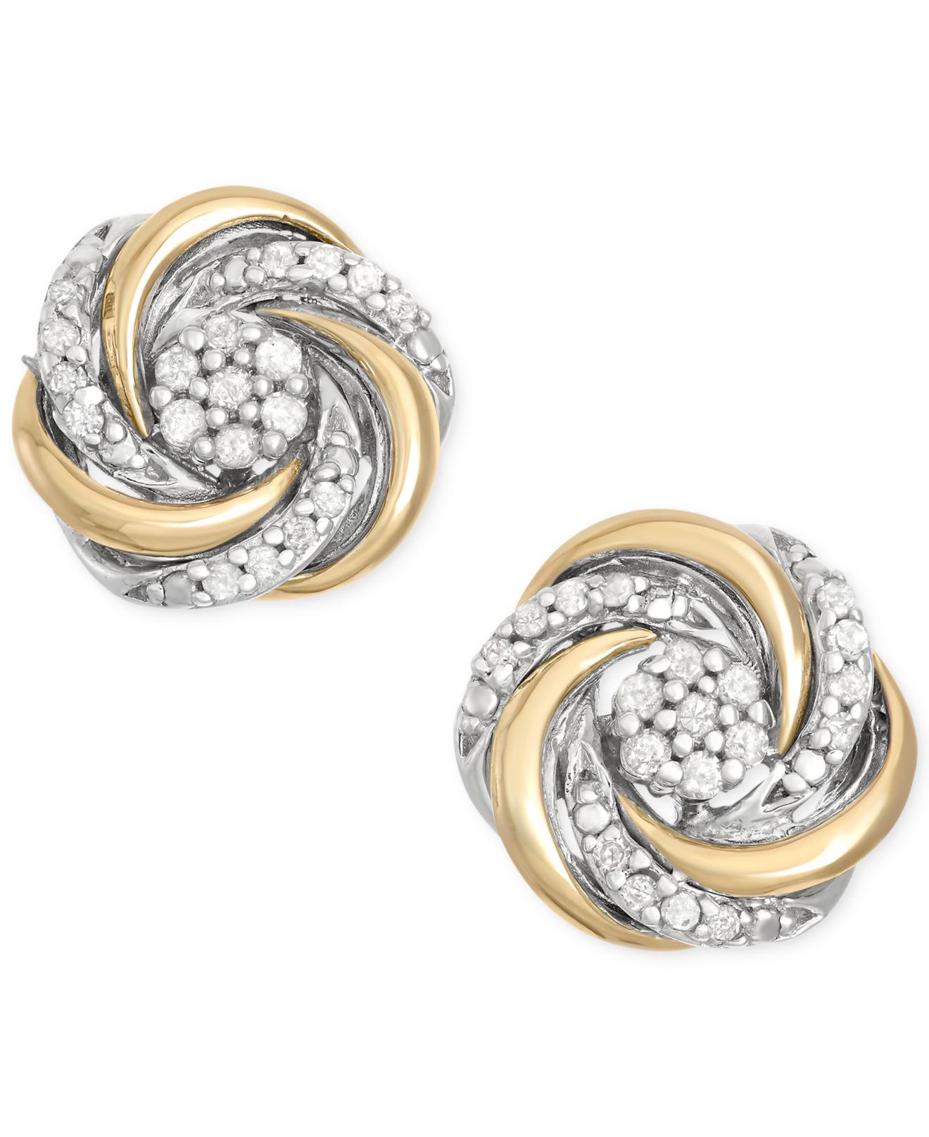 Lyst Macy S  Diamond Swirl Stud  Earrings  1 10 Ct T w 