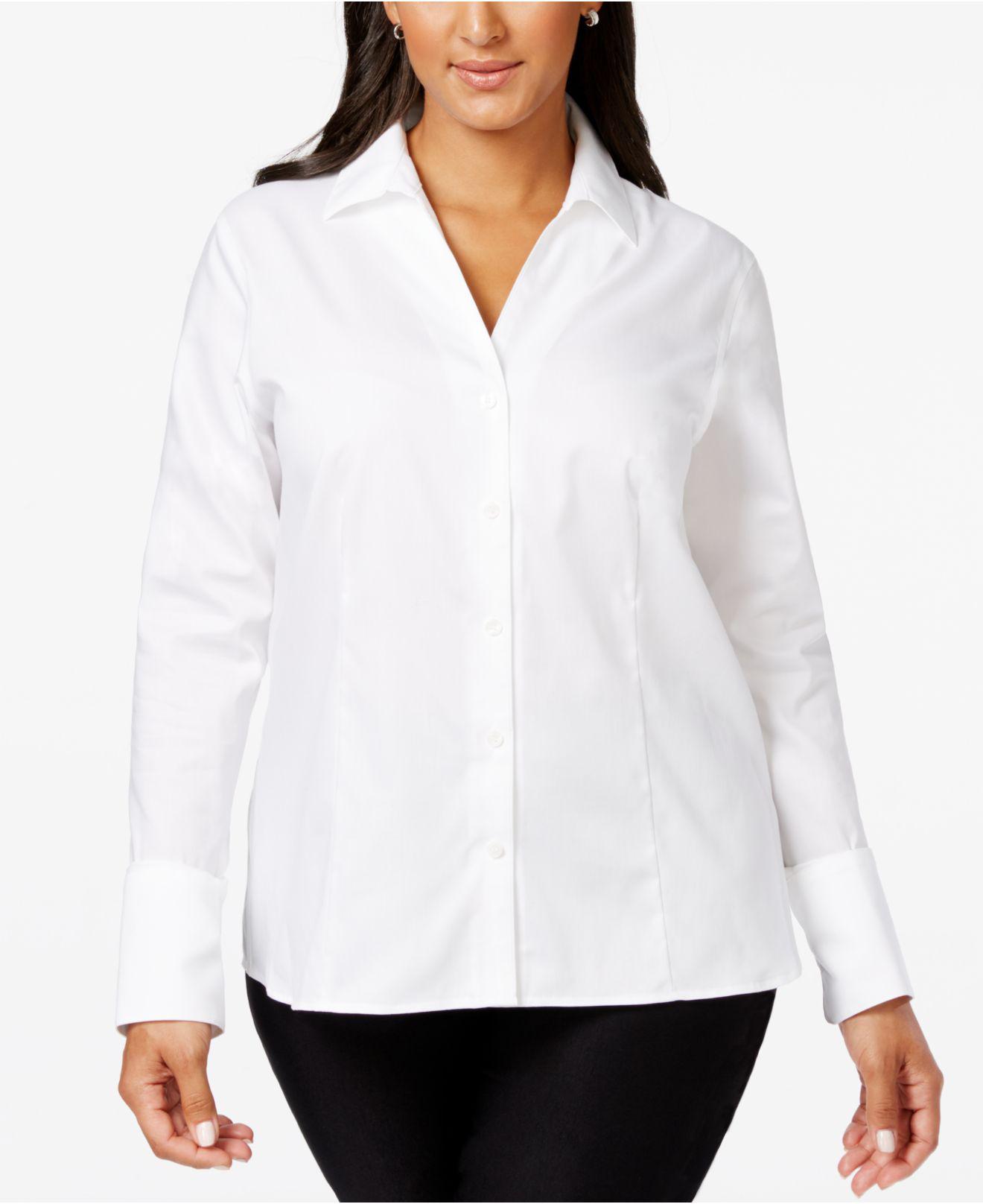 Lyst - Calvin Klein Non-iron Button-down Shirt in White