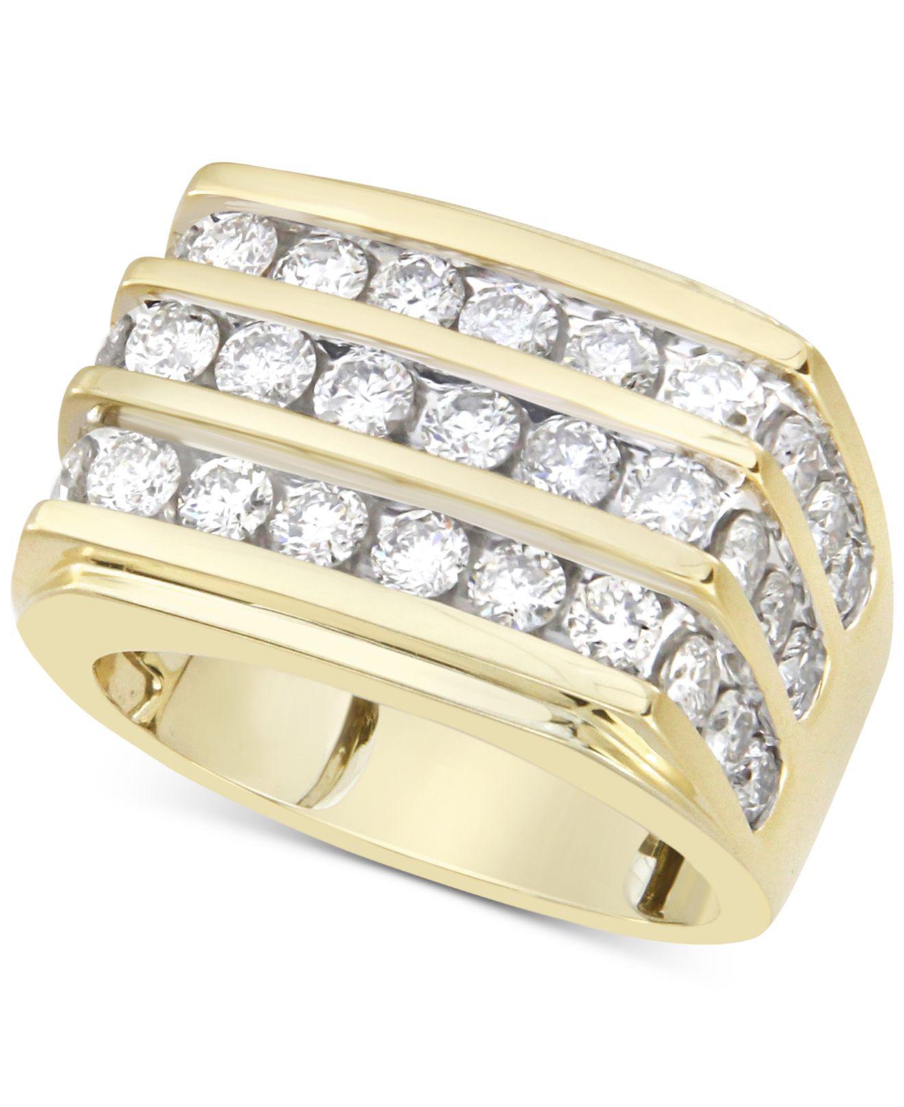 Lyst Macy'S Diamond Multirow Ring (3 Ct. T.w.) In 10k Gold in Metallic