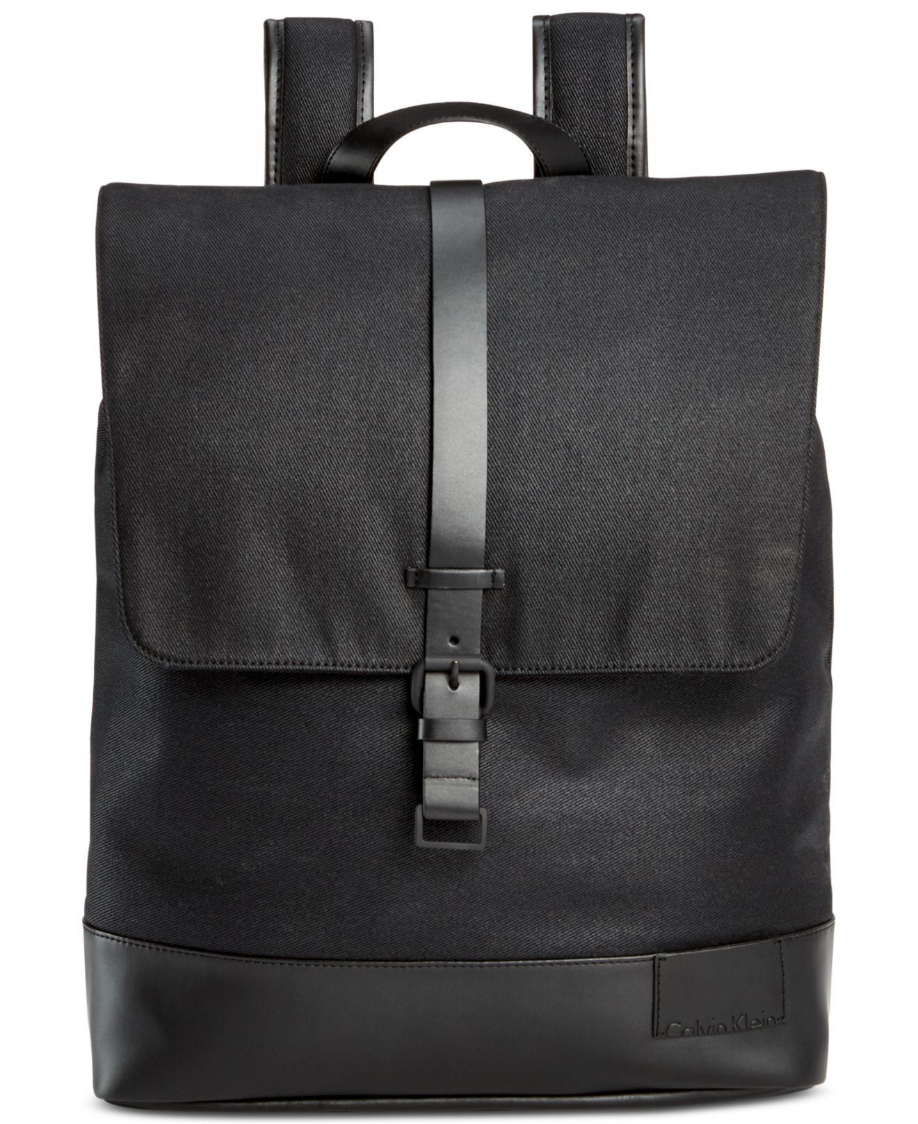 Lyst - Calvin Klein Coated Canvas Backpack in Black for Men