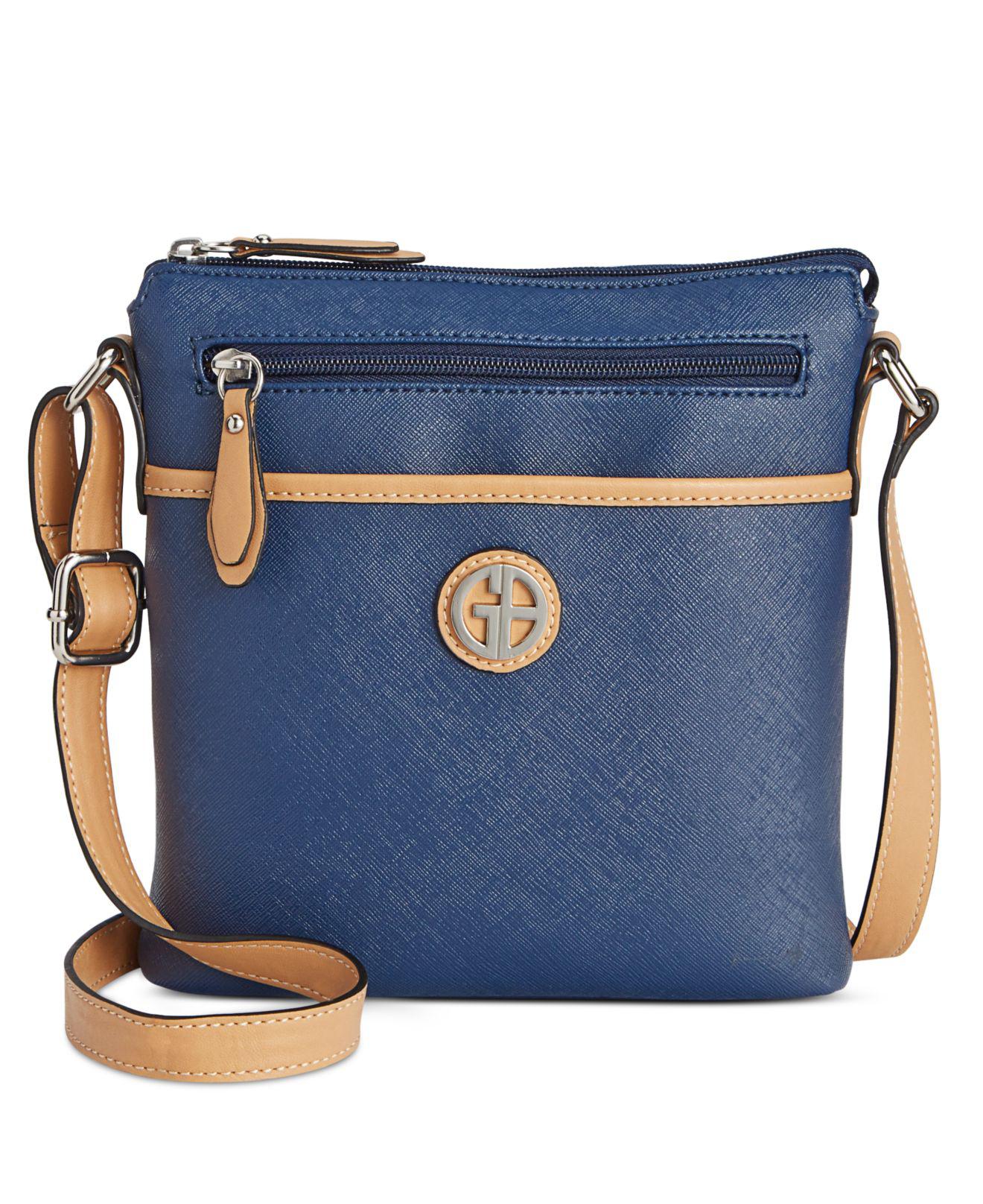 Lyst Giani Bernini Saffiano Crossbody In Blue Save 70 8860759493671 Giani Bernini Women S Blue Saffiano Crossbody