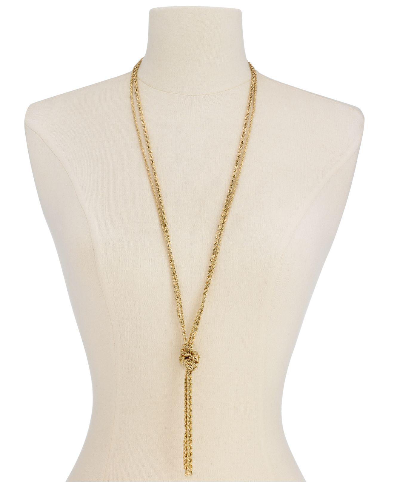 Lyst Charter Club Goldtone Double Rope Knotted Lariat Necklace, 32