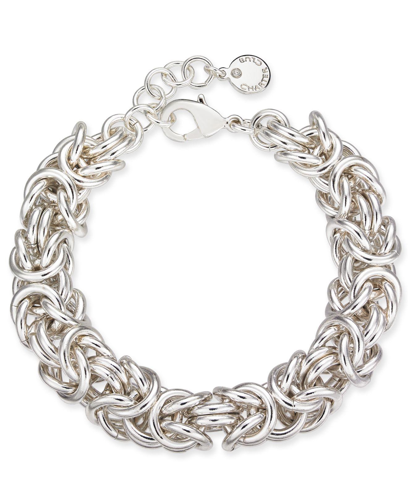 Charter Club Silver-tone Byzantine Link Bracelet, Created For Macy's in ...