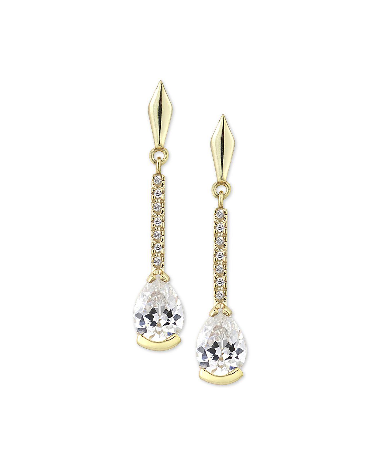 Lyst - Giani Bernini Cubic Zirconia Teardrop Drop Earrings In 18k Gold ...