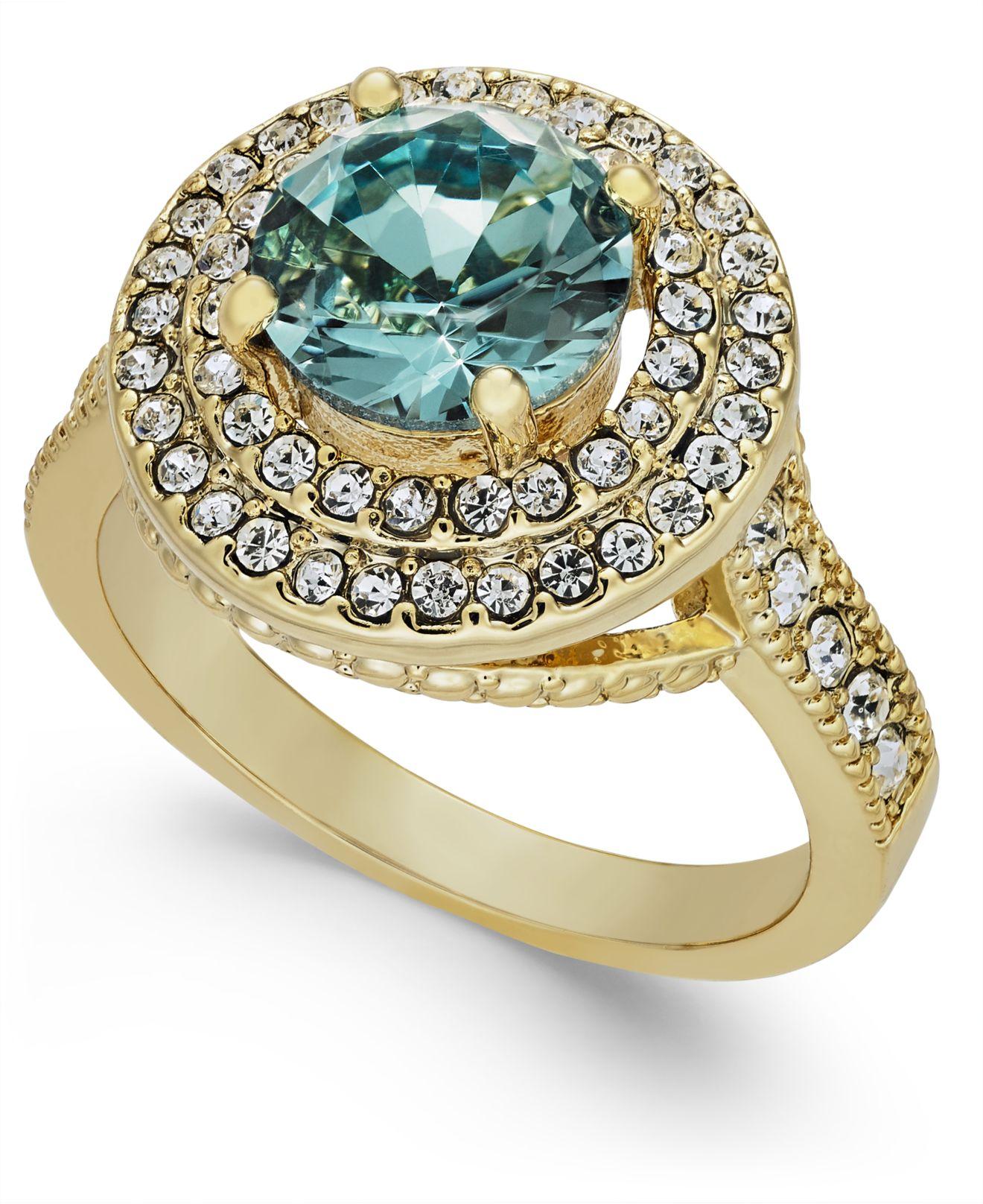 Lyst Charter Club Goldtone Pavé & Stone Halo Ring, Created For Macy