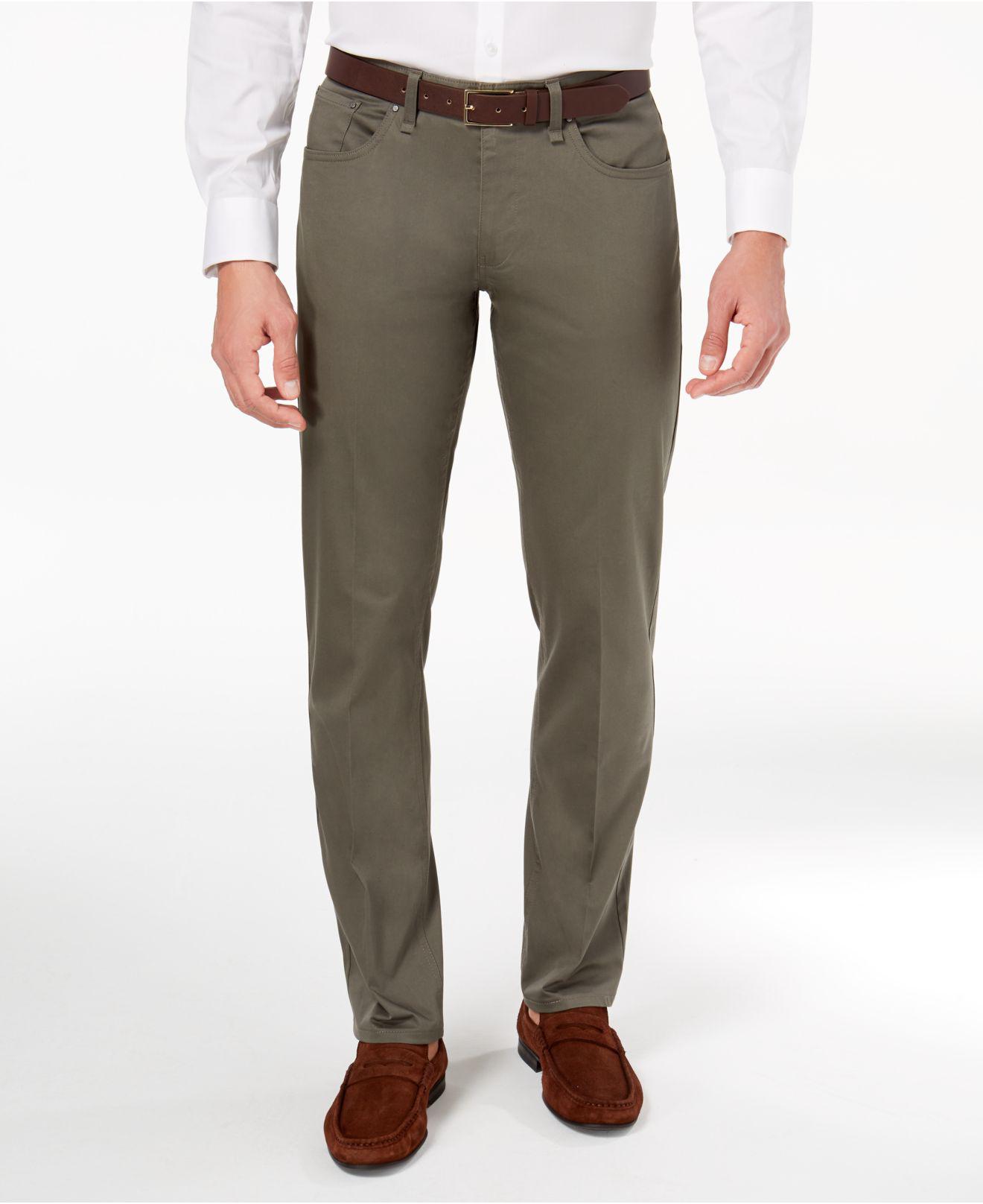 Lyst - Calvin Klein Men's Classic-fit Sateen Pants in Green for Men