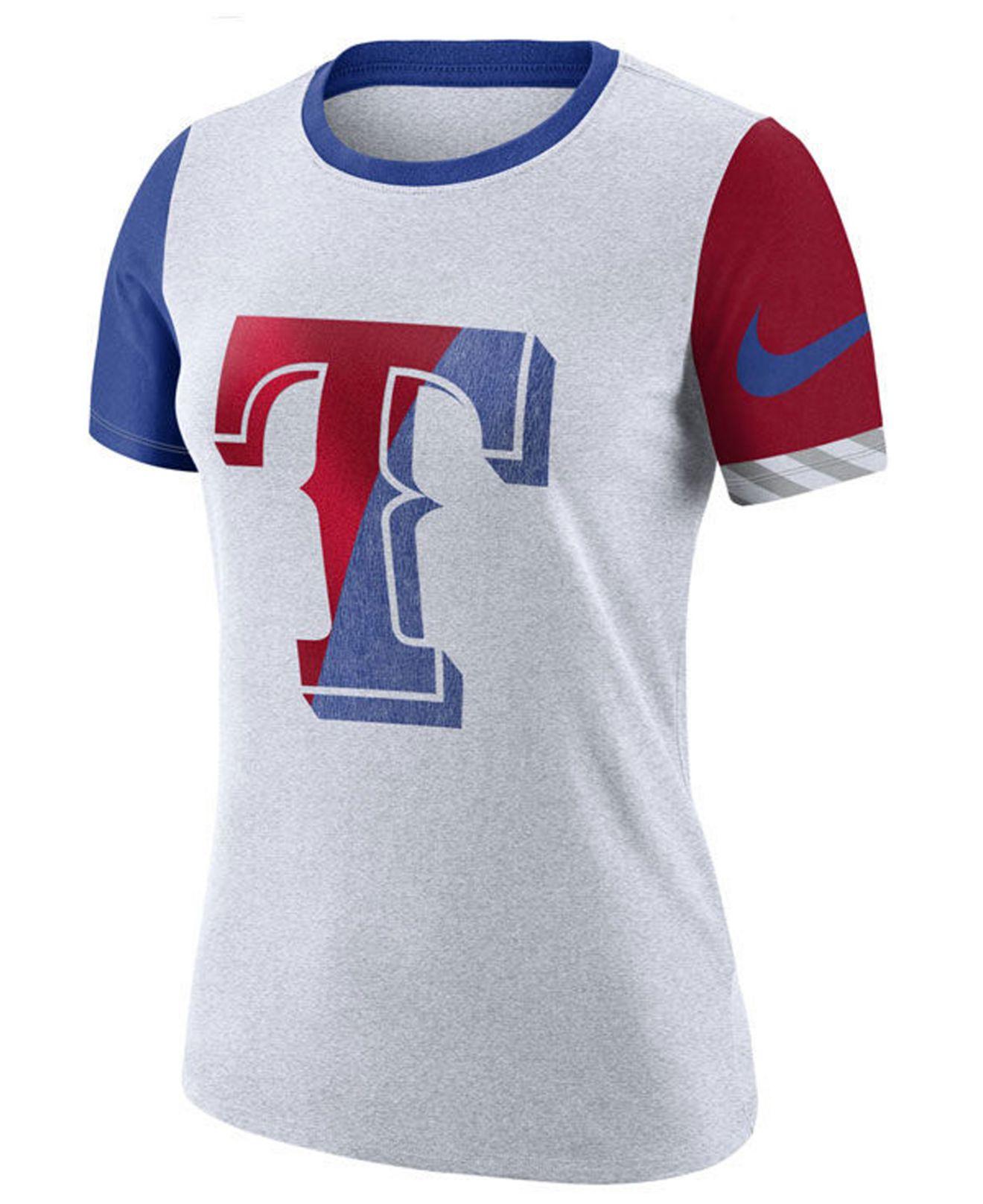 Nike Texas Rangers Slub Logo Crew Tshirt in White Lyst