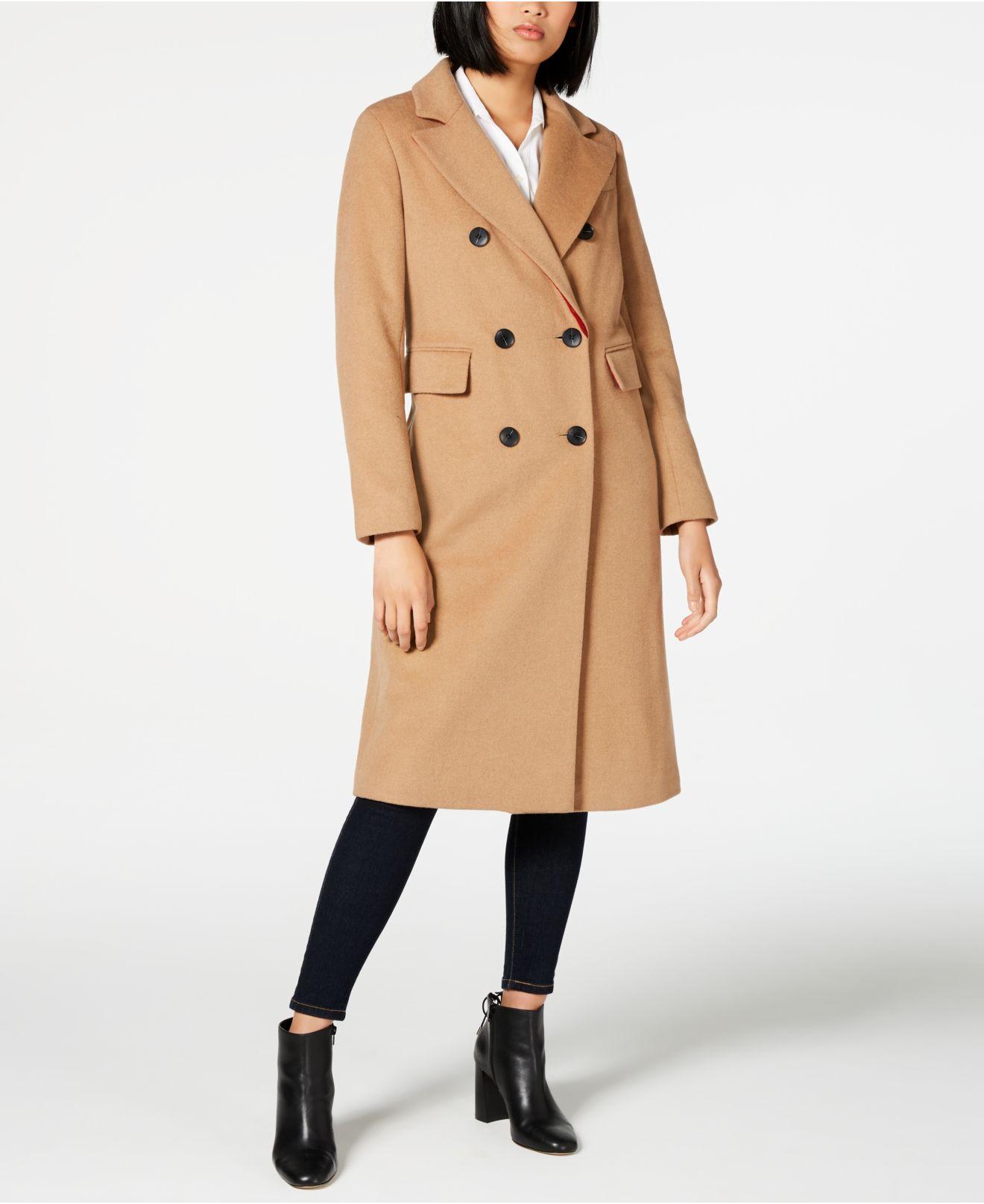 French Connection Wool Double-breasted Coat in Camel (Natural) - Lyst