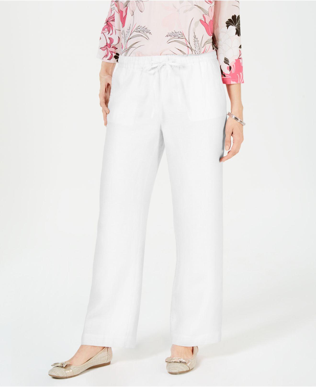 Lyst Charter Club Linen Drawstringwaist Pants, Created For Macy's in