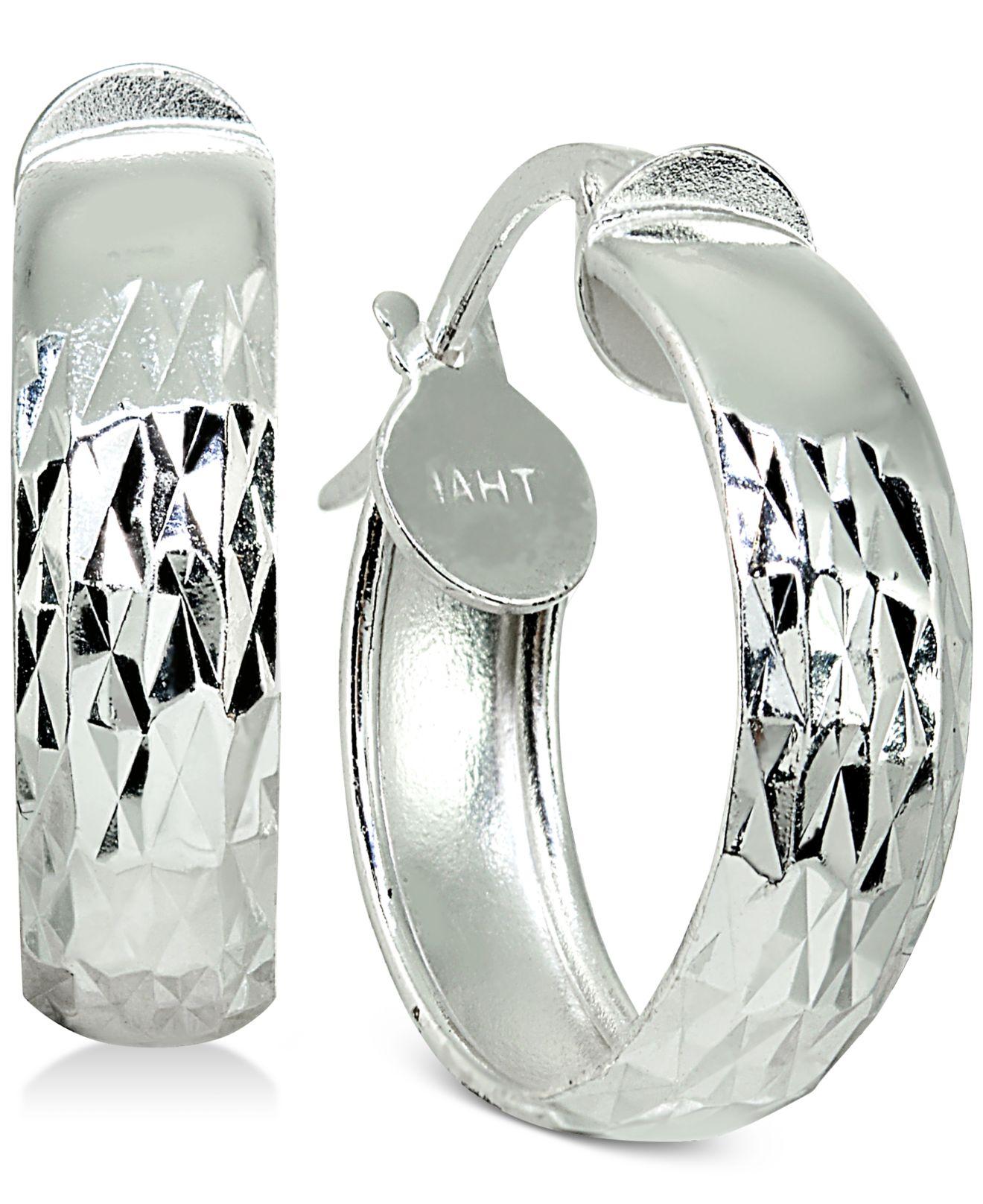 Giani Bernini Wide Textured Hoop Earrings In Sterling