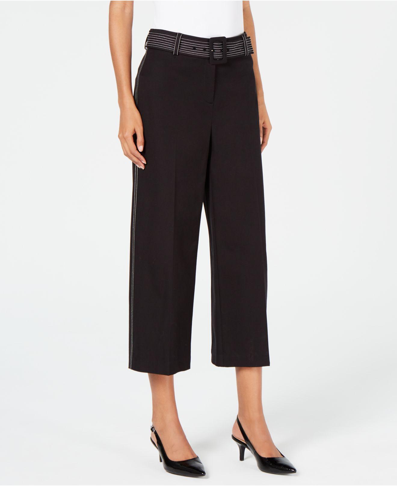 Alfani Petite Wide-leg Capri Pants, Created For Macy's in Black - Save ...