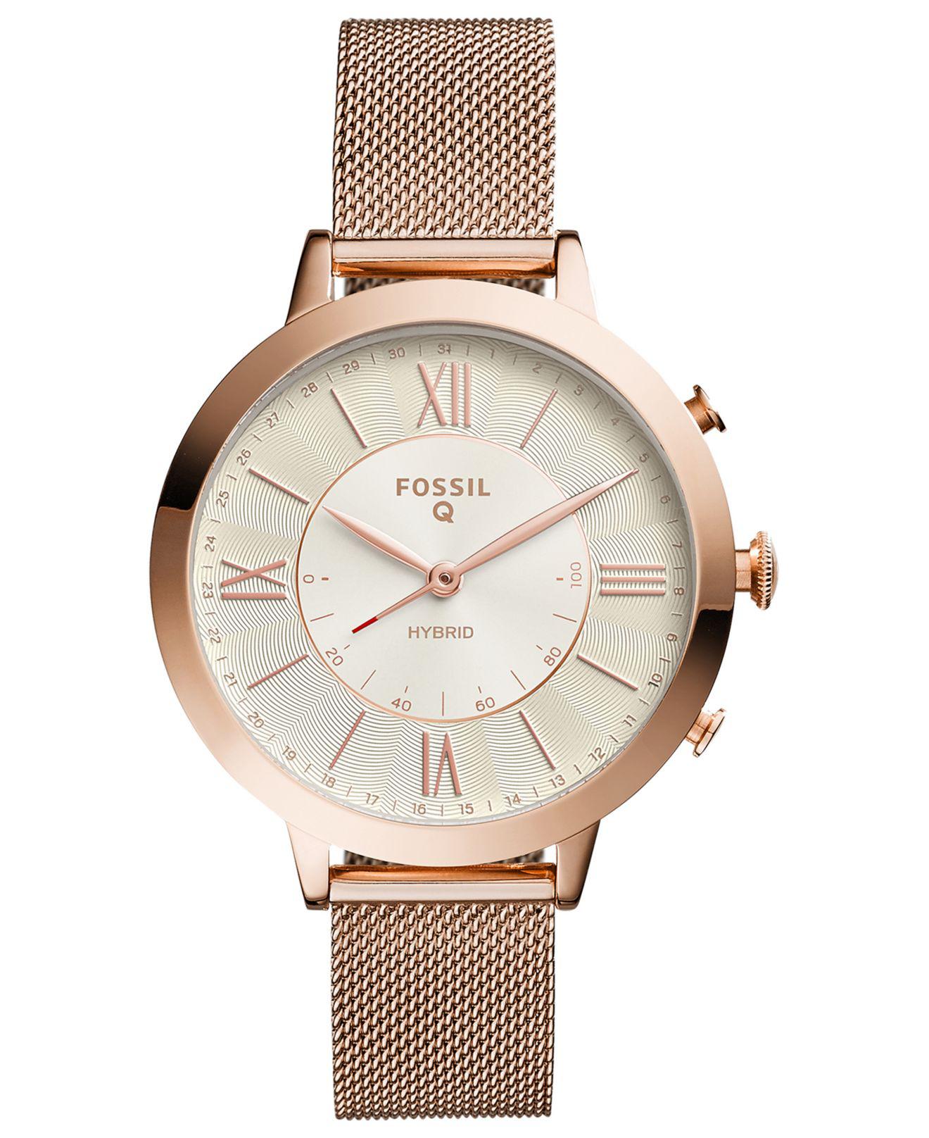 Lyst Fossil Jacqueline Rose Goldtone Stainless Steel Mesh Bracelet