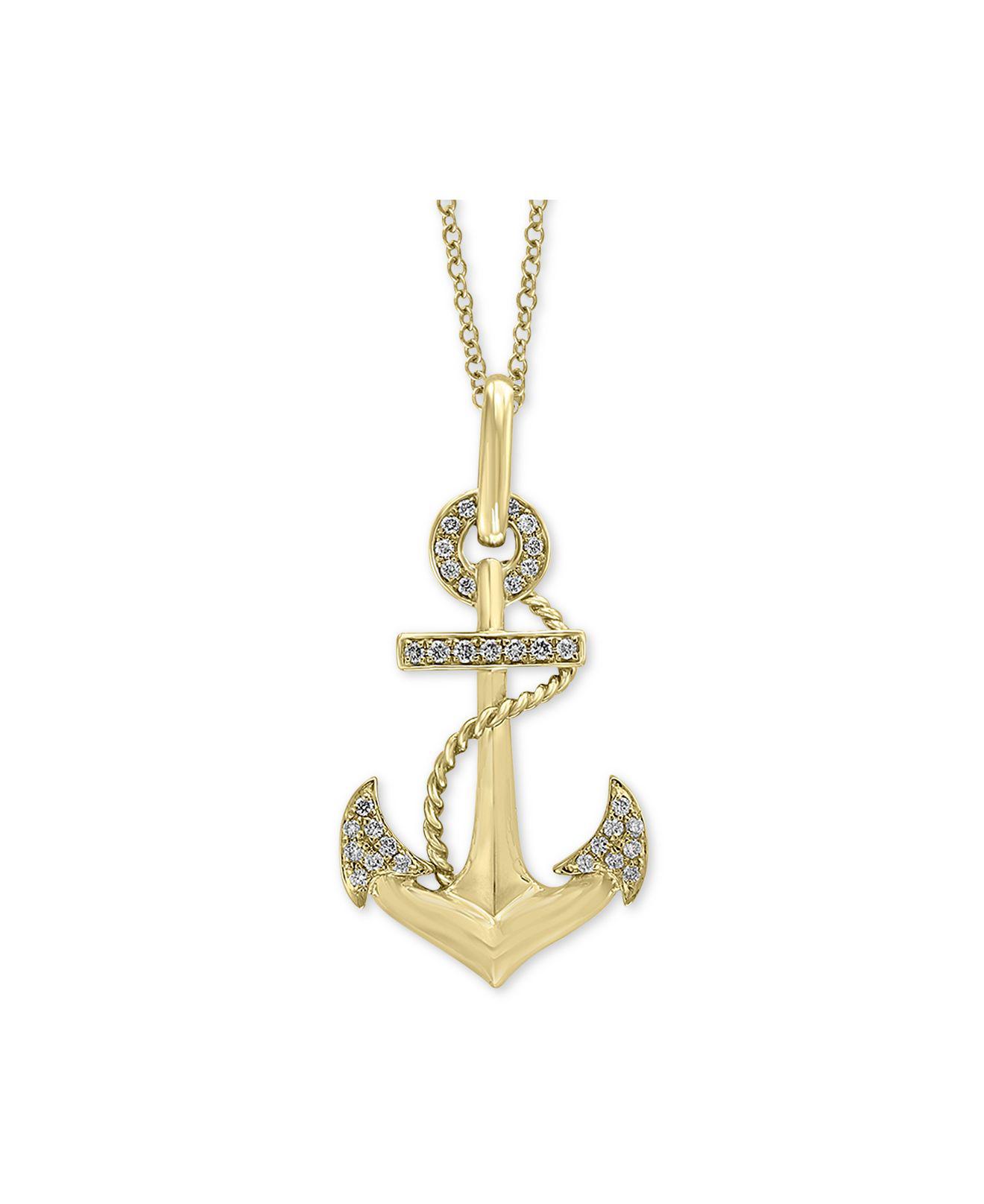 Lyst - Effy Collection Diamond Anchor 22" Pendant Necklace ...