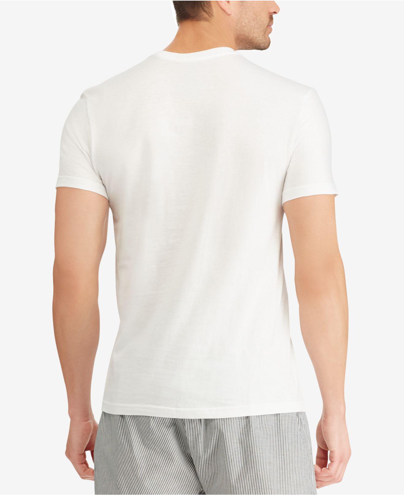 Lyst - Polo Ralph Lauren Men's V-neck Undershirt, 4 Pack in White for ...