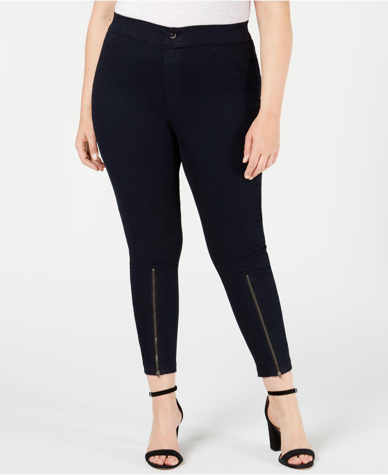 Hue Extreme Zip Hem Denim Leggings, Created For Macy's in