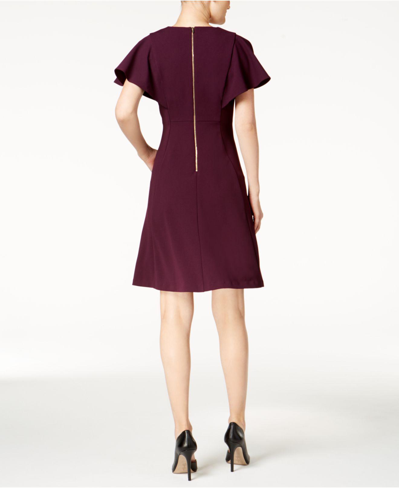 calvin klein short sleeve a line dress