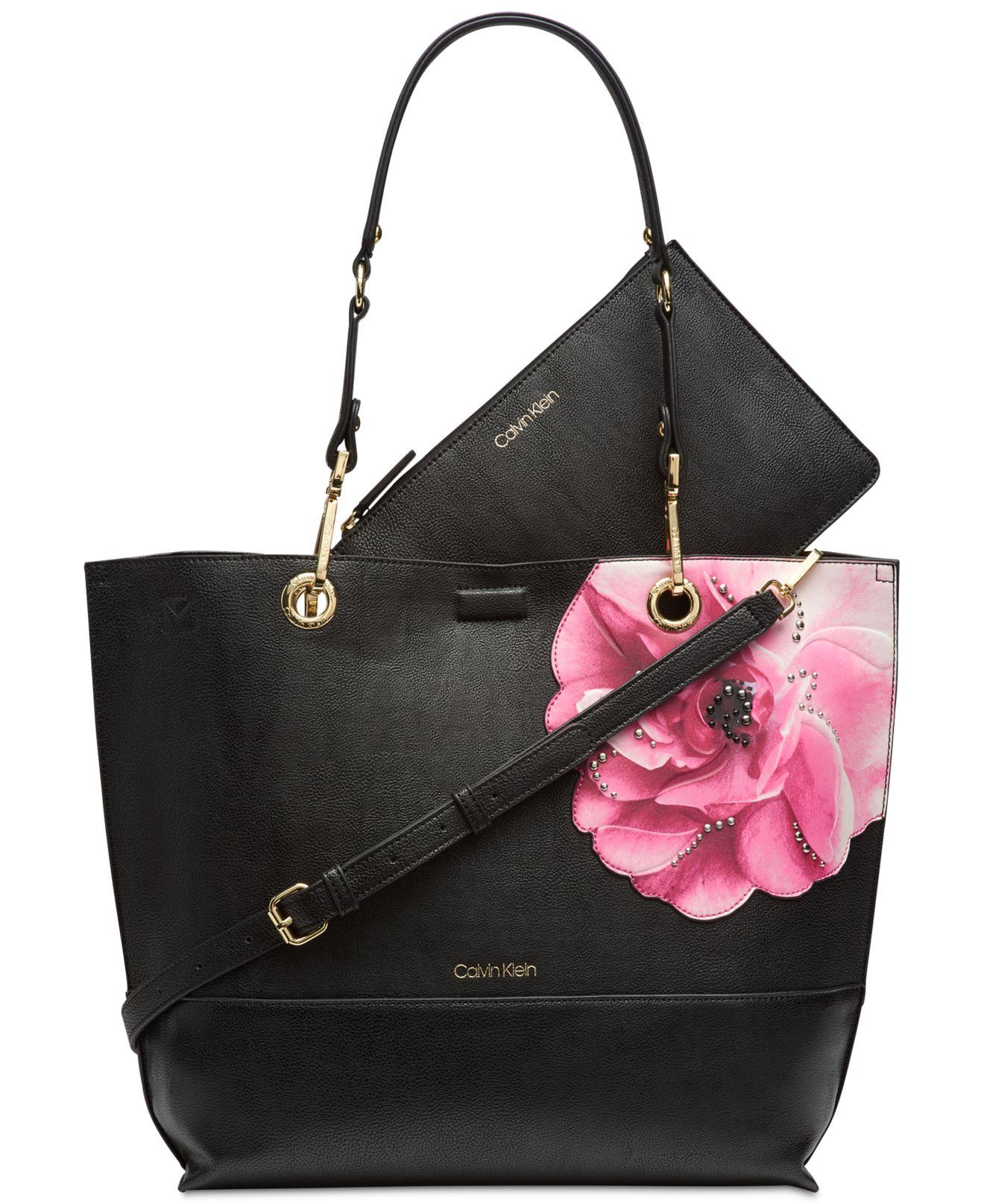 calvin klein floral tote