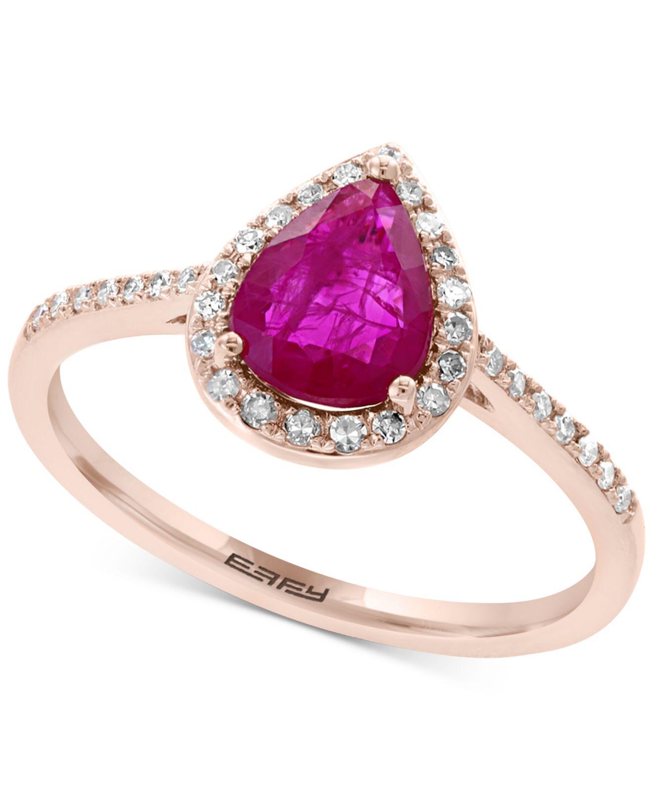 Effy Collection Effy® Certified Ruby (9/10 Ct. T.w.) & Diamond (1/6 Ct