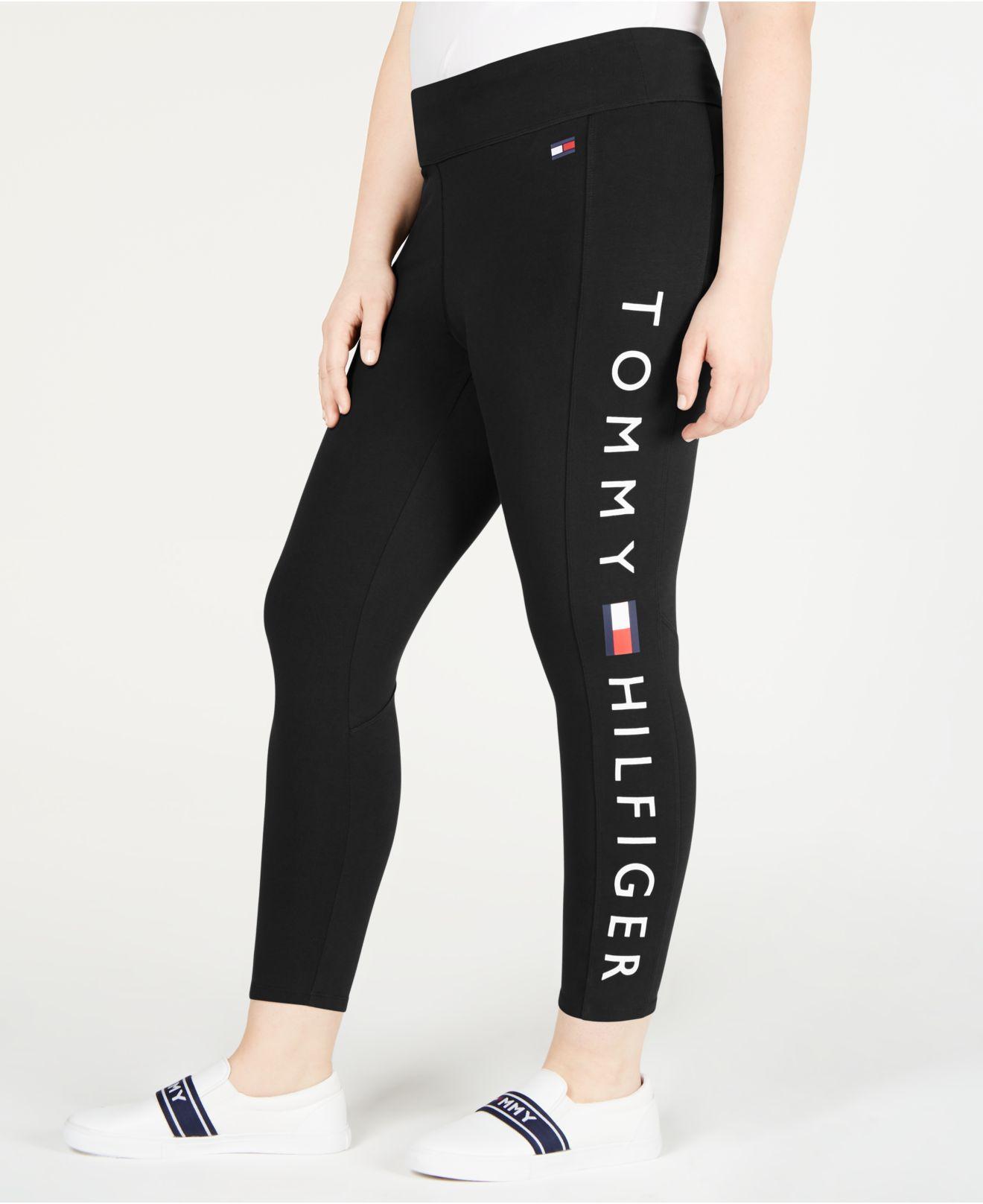 Tommy Hilfiger Sport Plus Size Logo Leggings in Black - Lyst