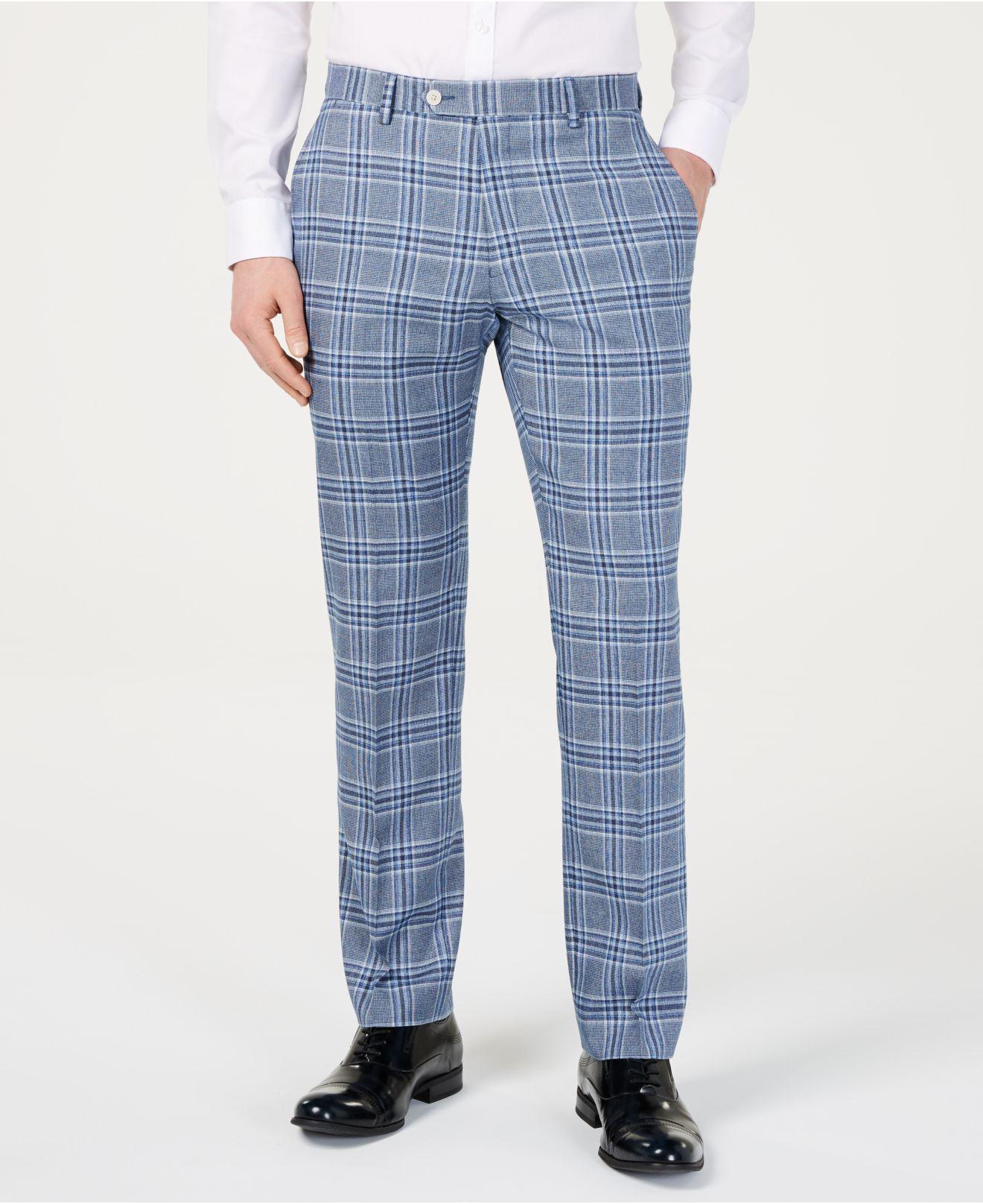 Tommy Hilfiger Modern-fit Light Blue Bold Plaid Suit Pants in Blue for ...