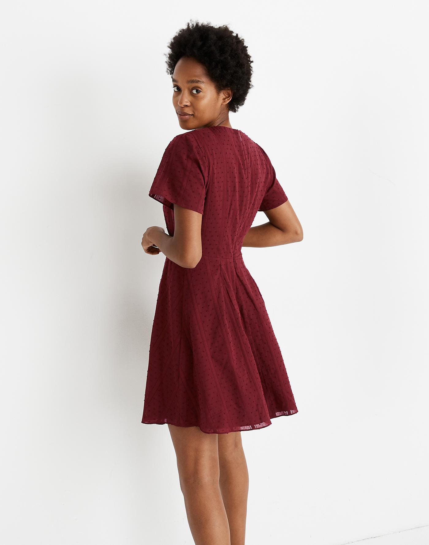 button front swing dress
