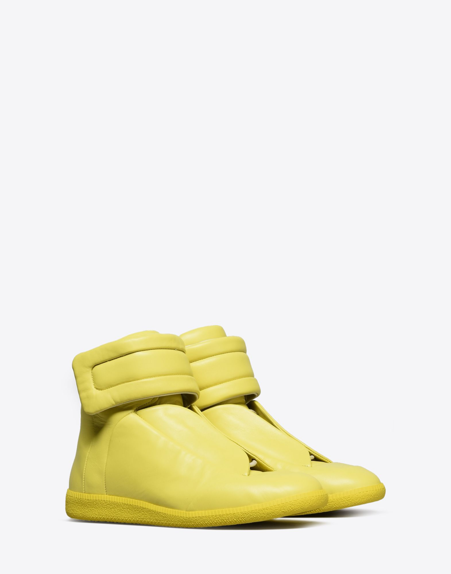 Lyst - Maison Margiela Future High-Top Leather Sneakers in Yellow