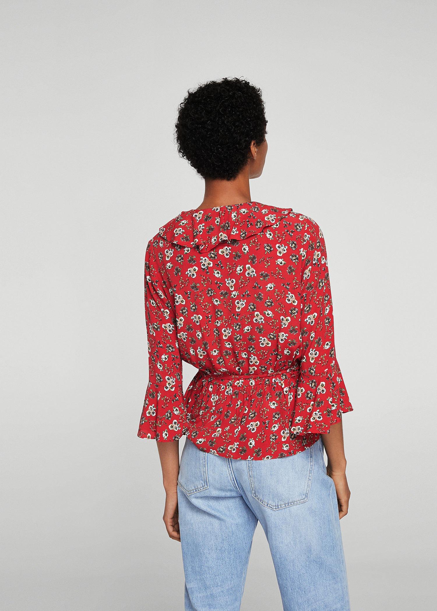 Lyst   Mango Ruffles Floral Blouse In Red