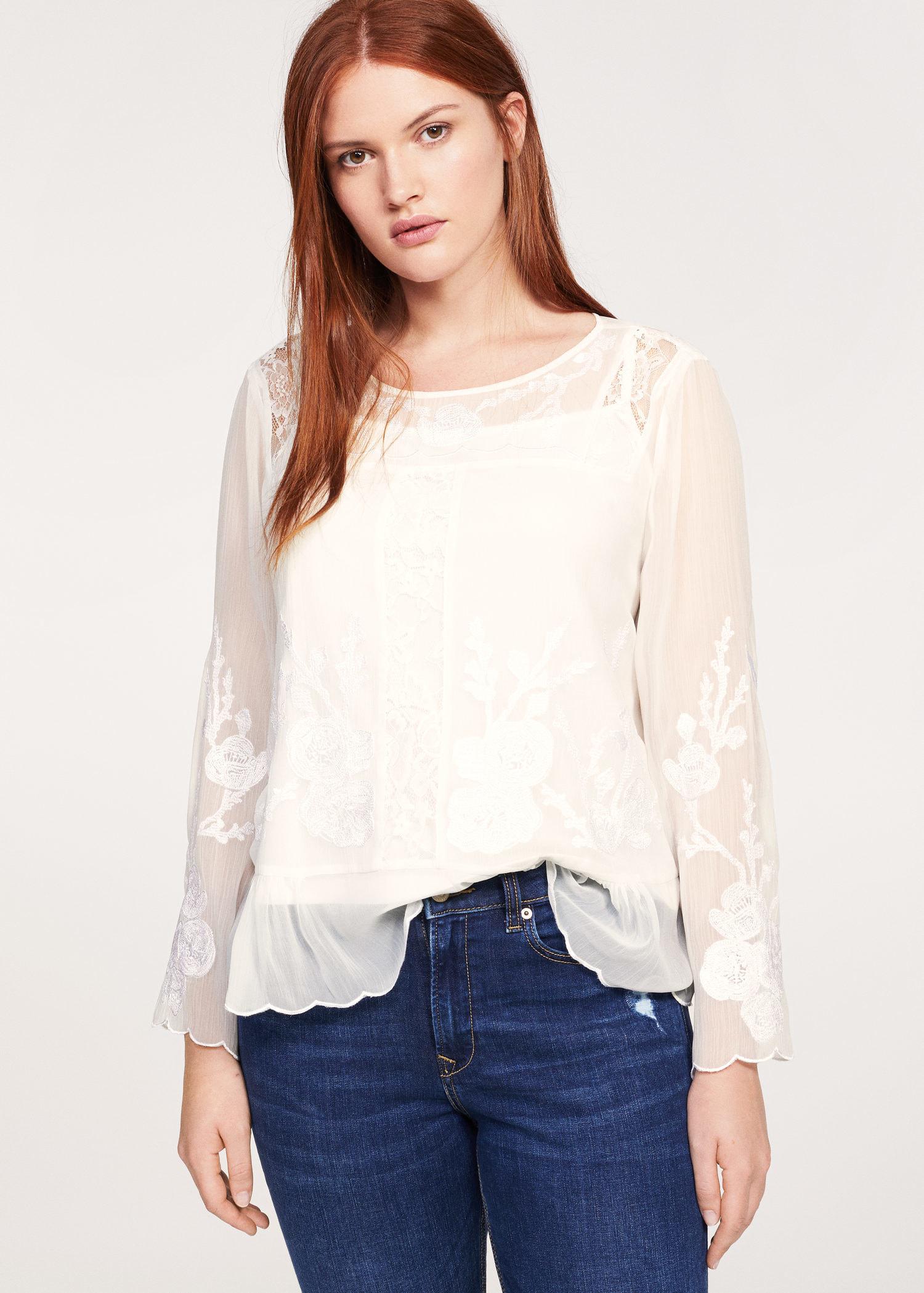 white embroidered blouse uk