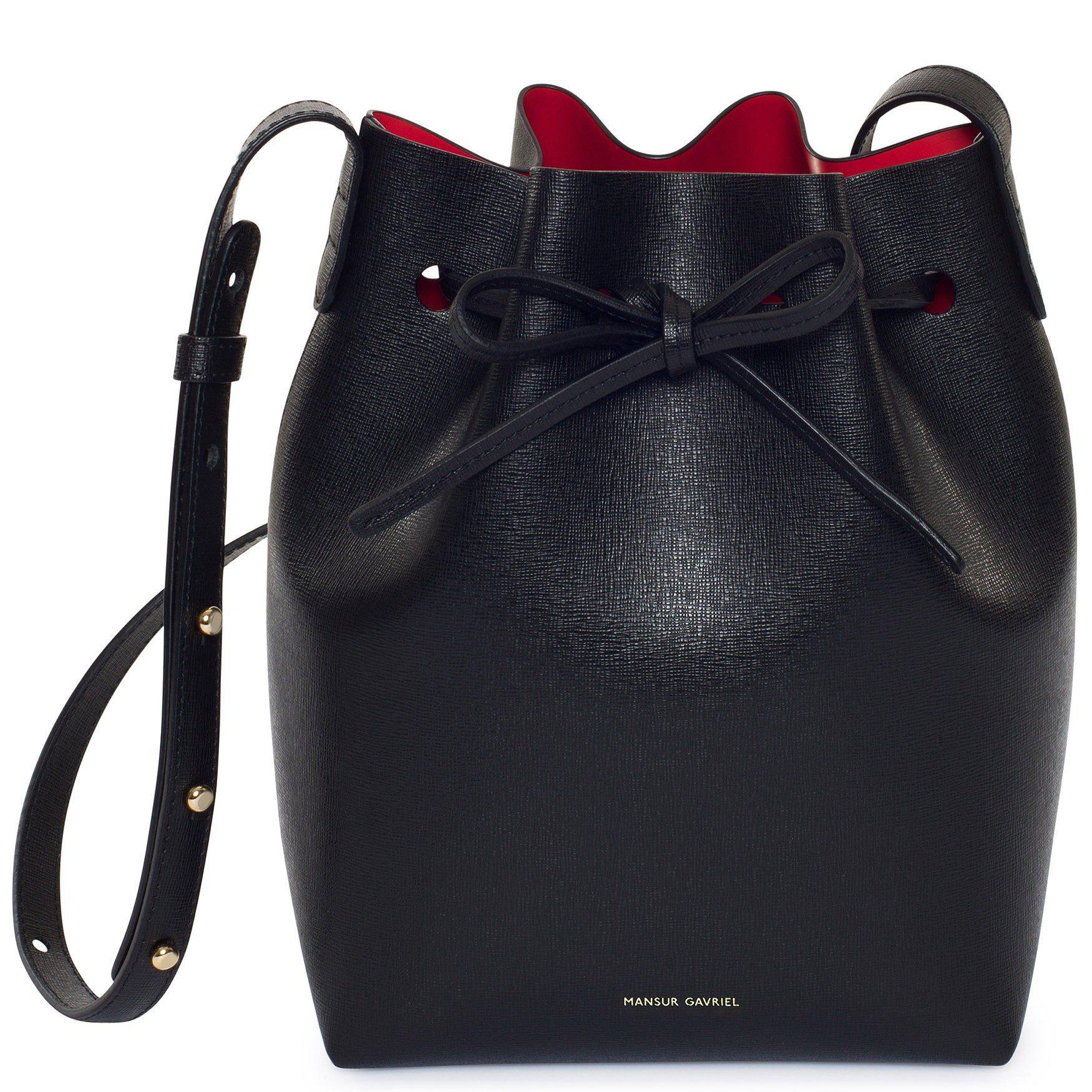 Lyst Mansur Gavriel Saffiano Mini Bucket Bag Black Flamma In Mansur Gavriel Saffiano Mini Bucket Bag Black Flamma Lyst View Fullscreen