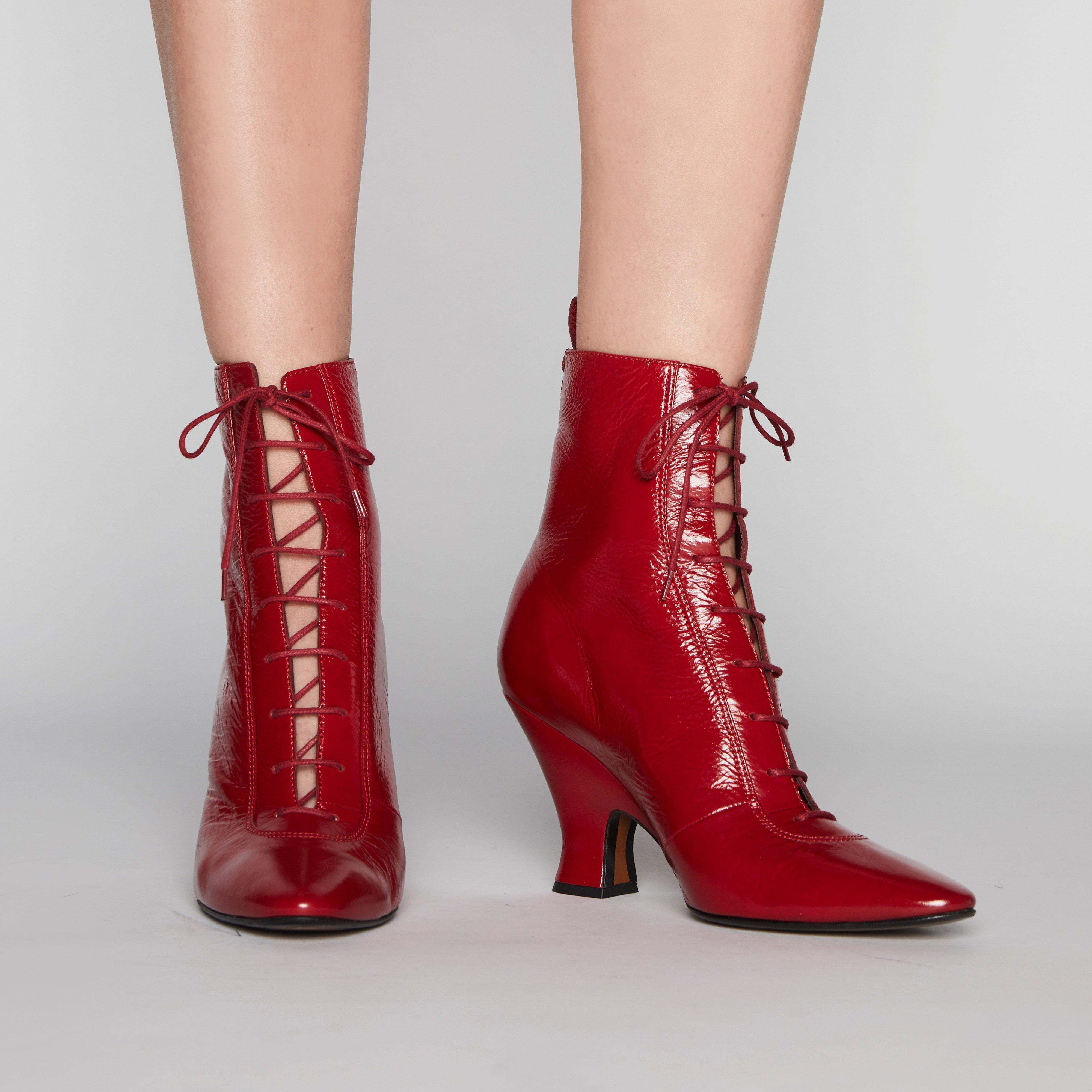 Marc Jacobs Leather The Victorian Boot in Red Lyst
