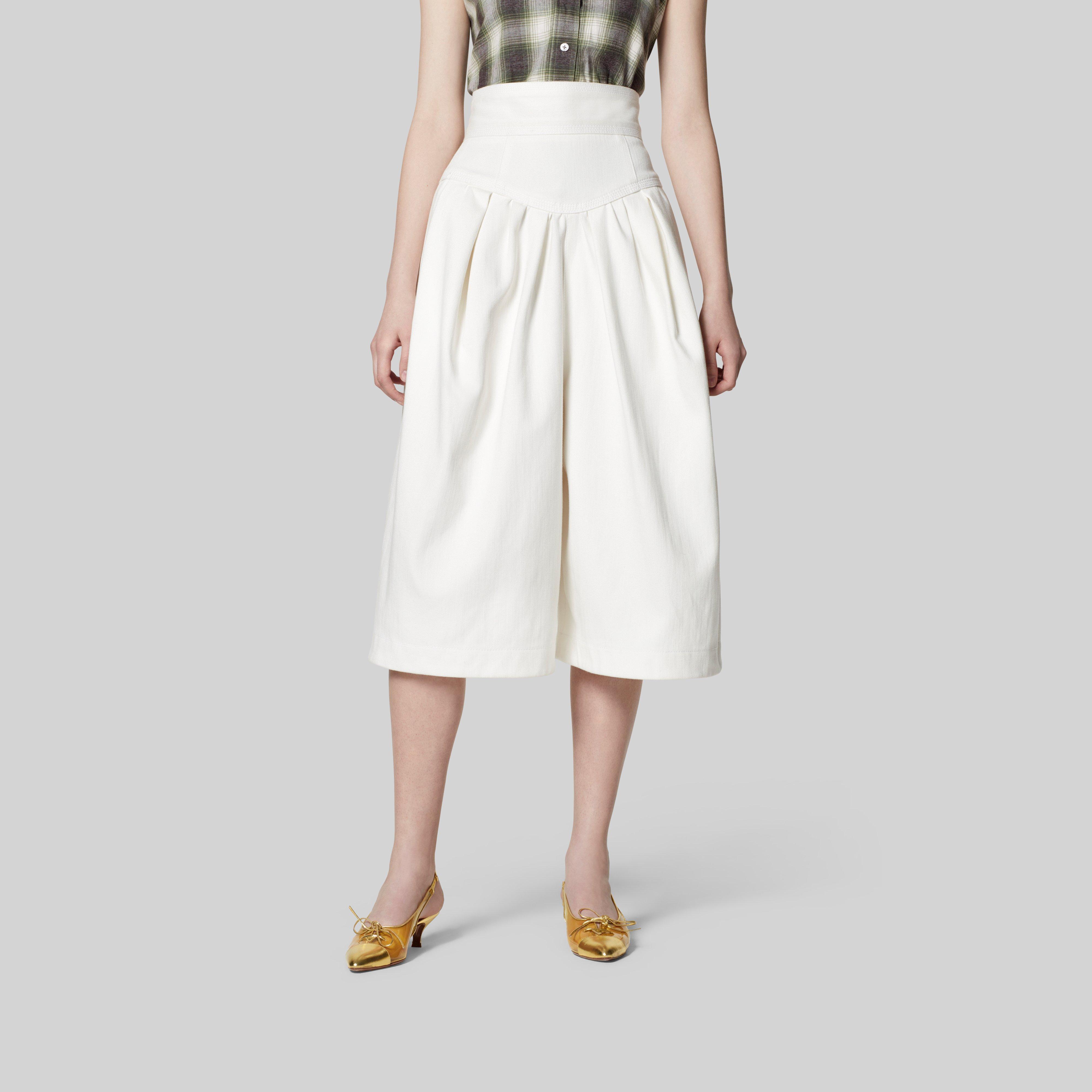 Marc Jacobs High-waist Denim Culotte Shorts in White - Save 40% - Lyst