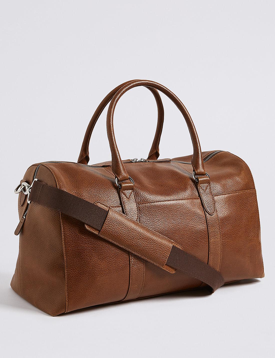 marks and spencers leather holdall