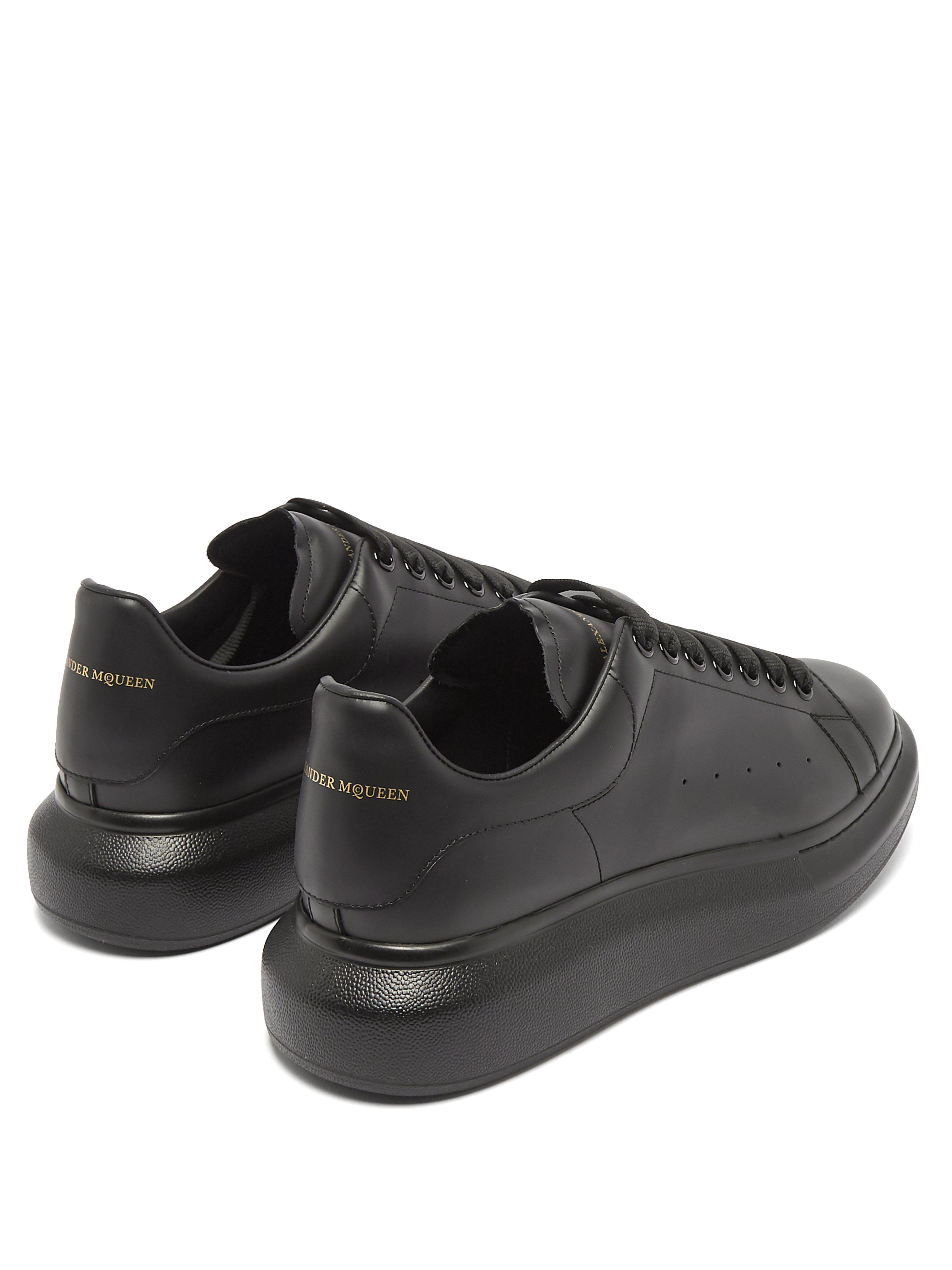 alexander mcqueen show leather trainers