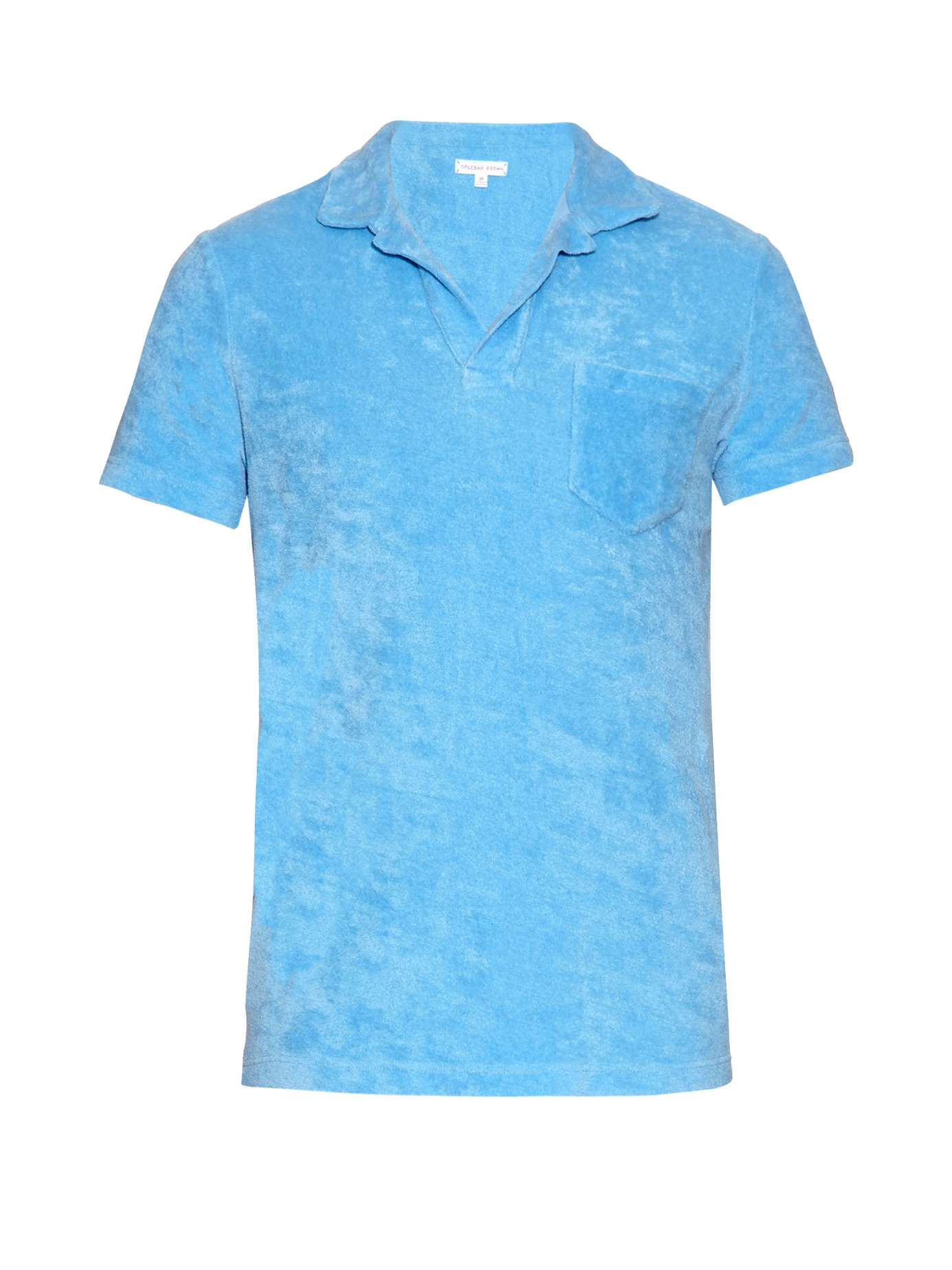 Orlebar brown Terry-towelling Cotton Polo Shirt in Blue for Men | Lyst