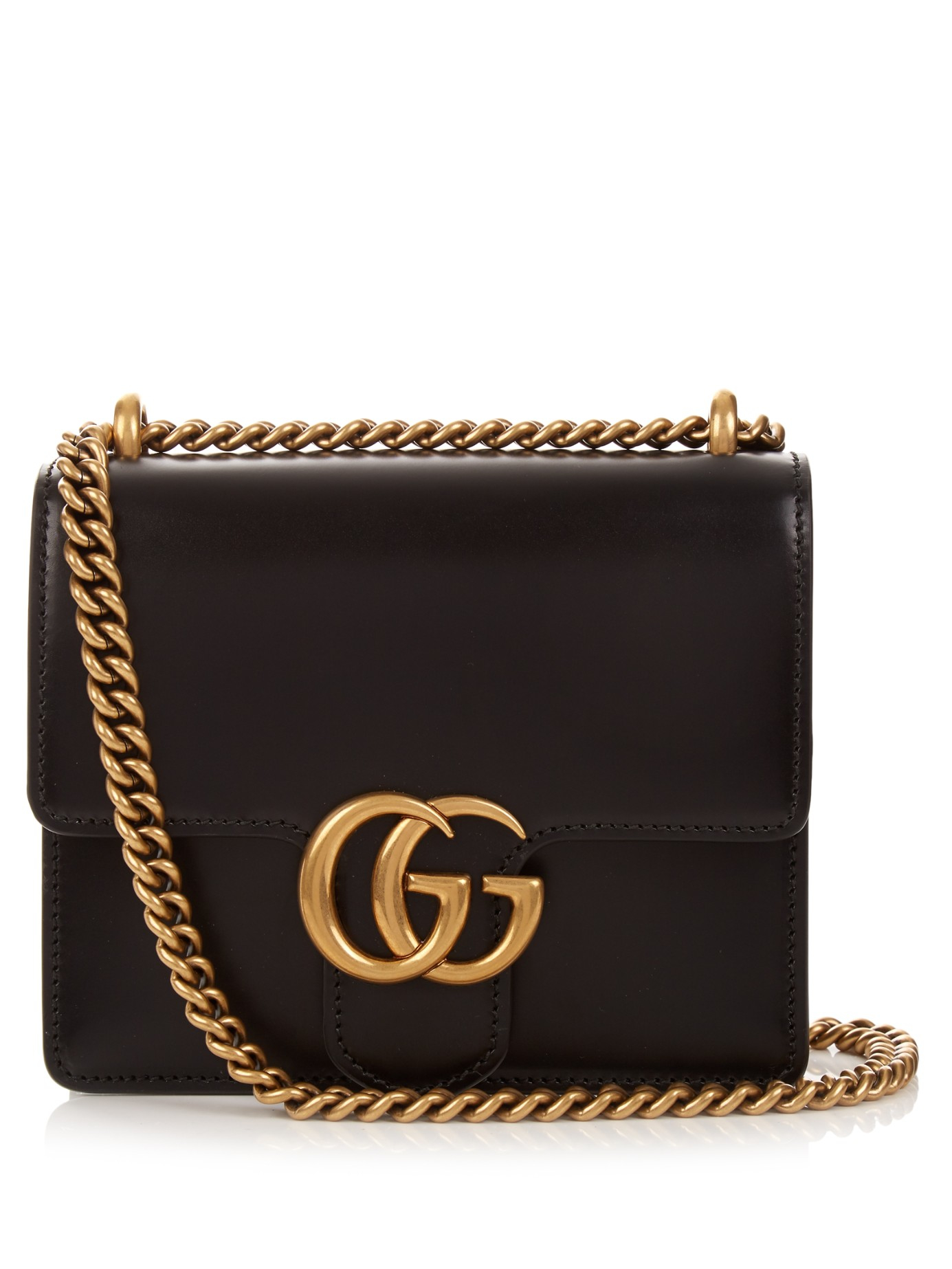 Lyst - Gucci Gg Marmont Leather Cross-body Bag in Black
