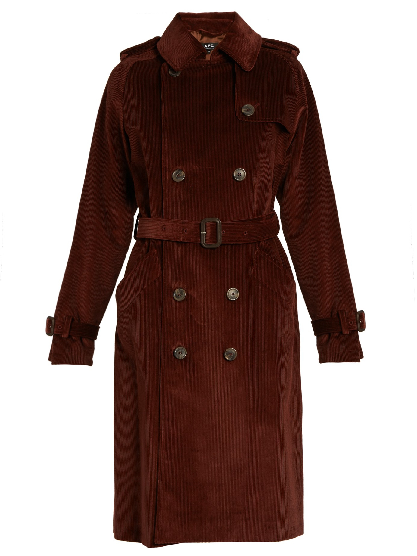 Lyst A.P.C. Barbara Corduroy Trench Coat in Blue