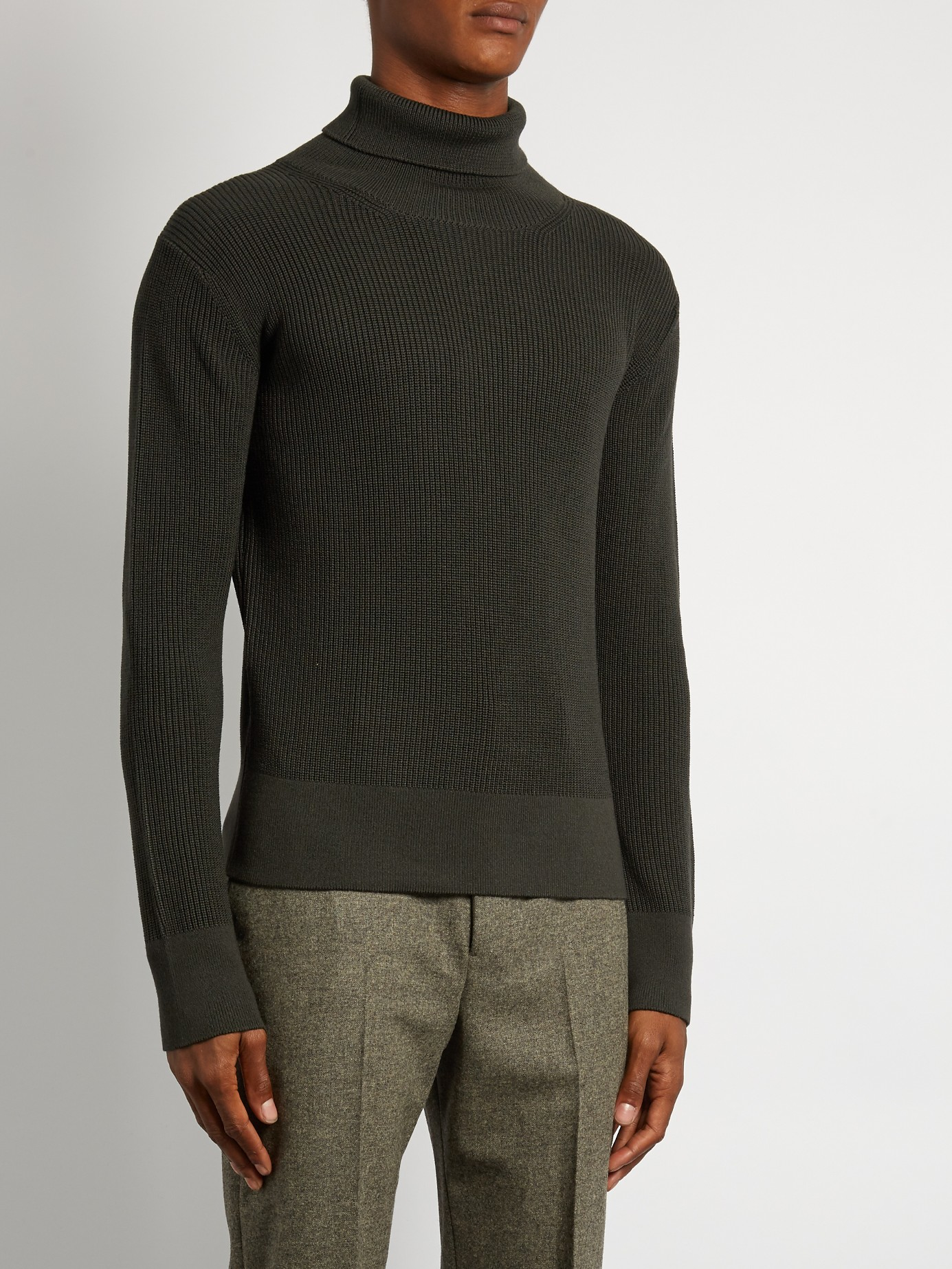 Lemaire Roll-neck Wool Sweater in Gray for Men | Lyst