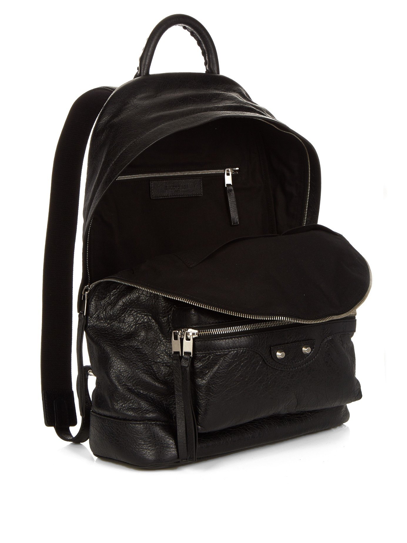 Lyst - Balenciaga Leather Backpack in Black for Men