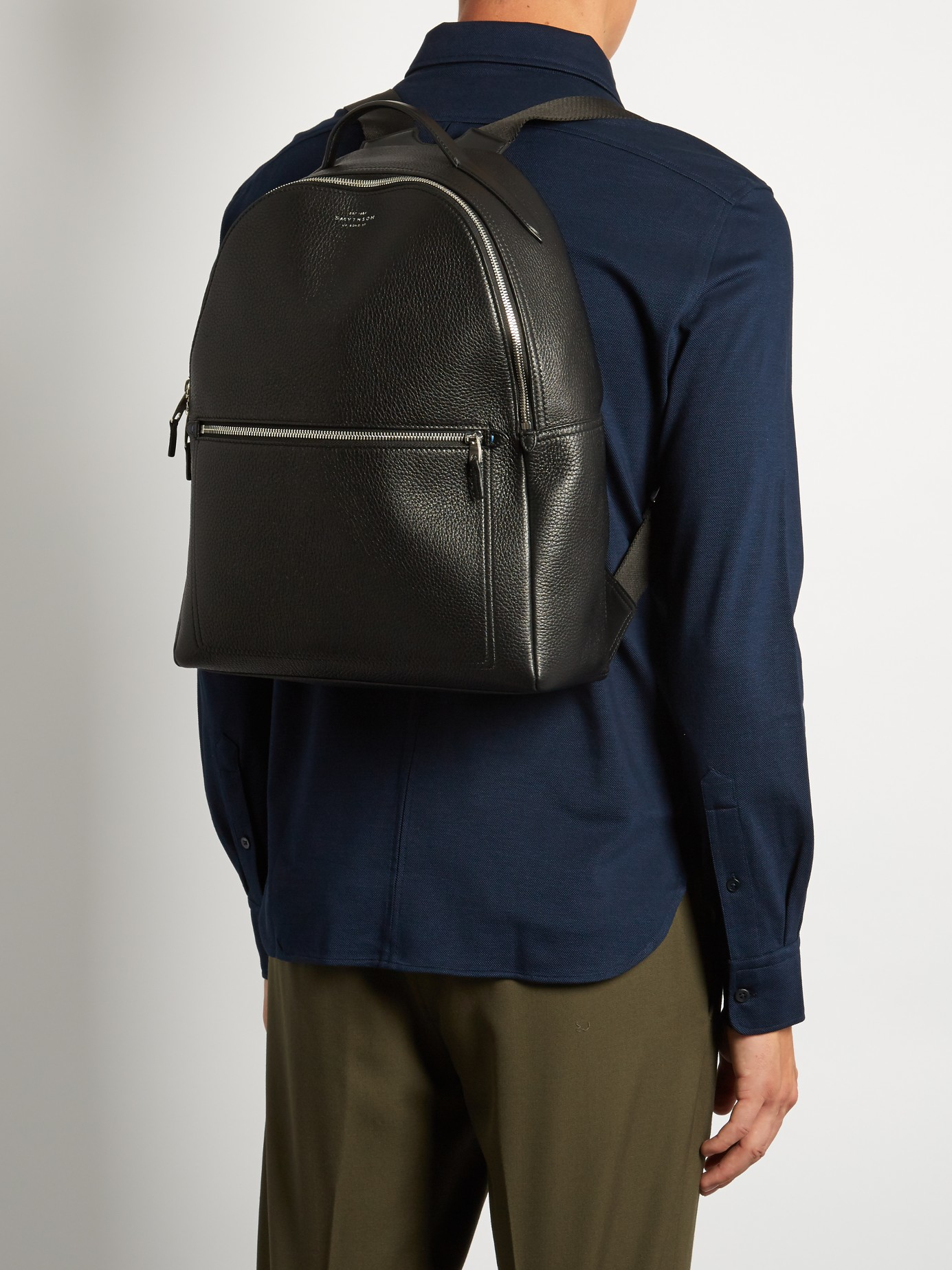 Lyst - Smythson Burlington Leather Backpack in Black for Men