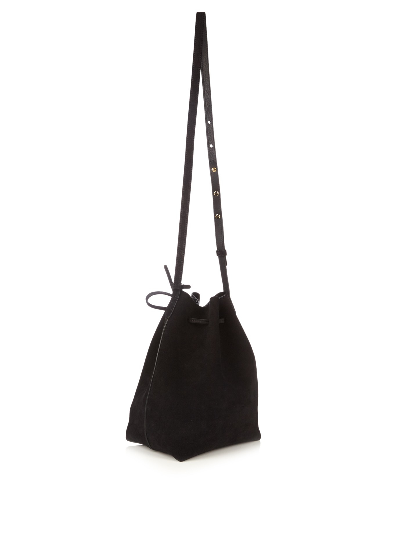 Lyst - Mansur Gavriel Leather-Lined Suede Bucket Bag in Black