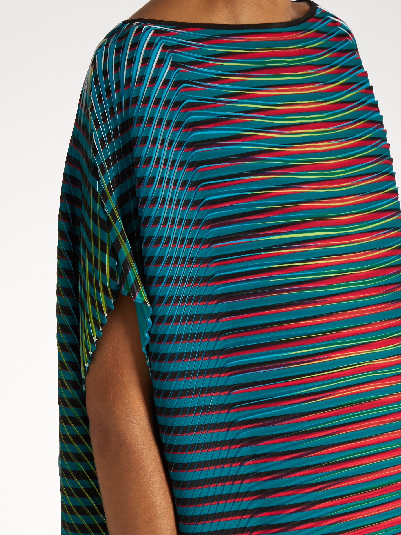 Lyst - Issey Miyake Prism 2 Striped And Pleated Top in Blue