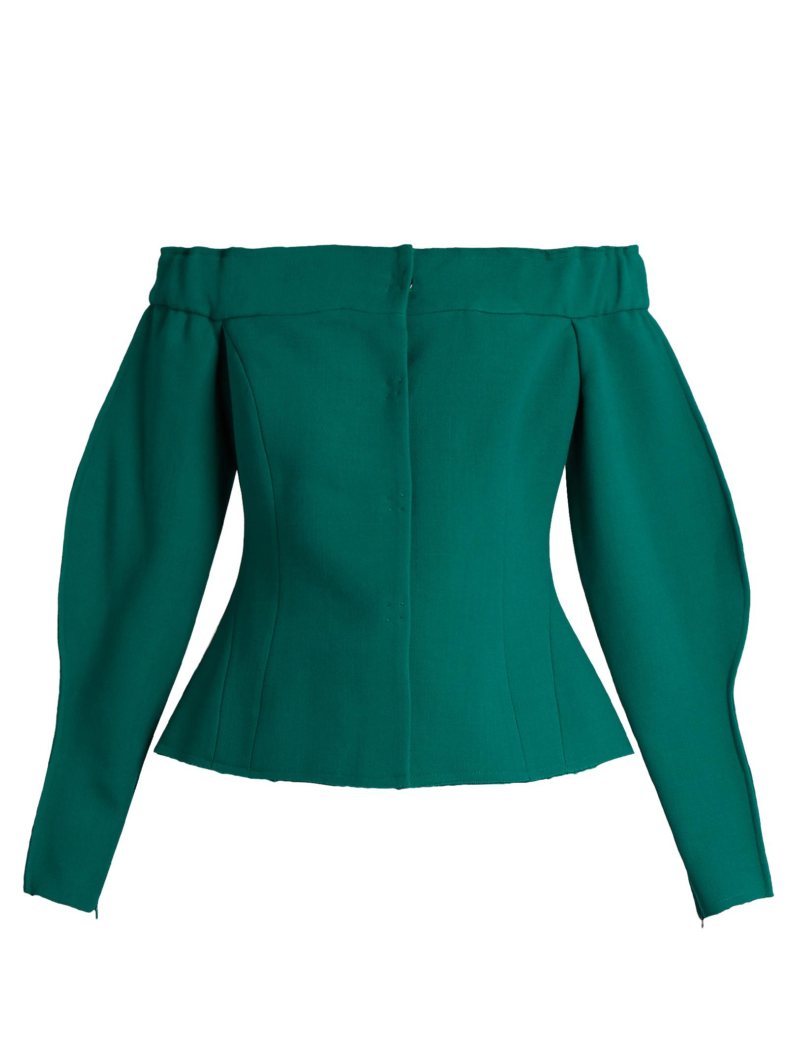 Natasha Zinko Off-shoulders Long Blouse in Green